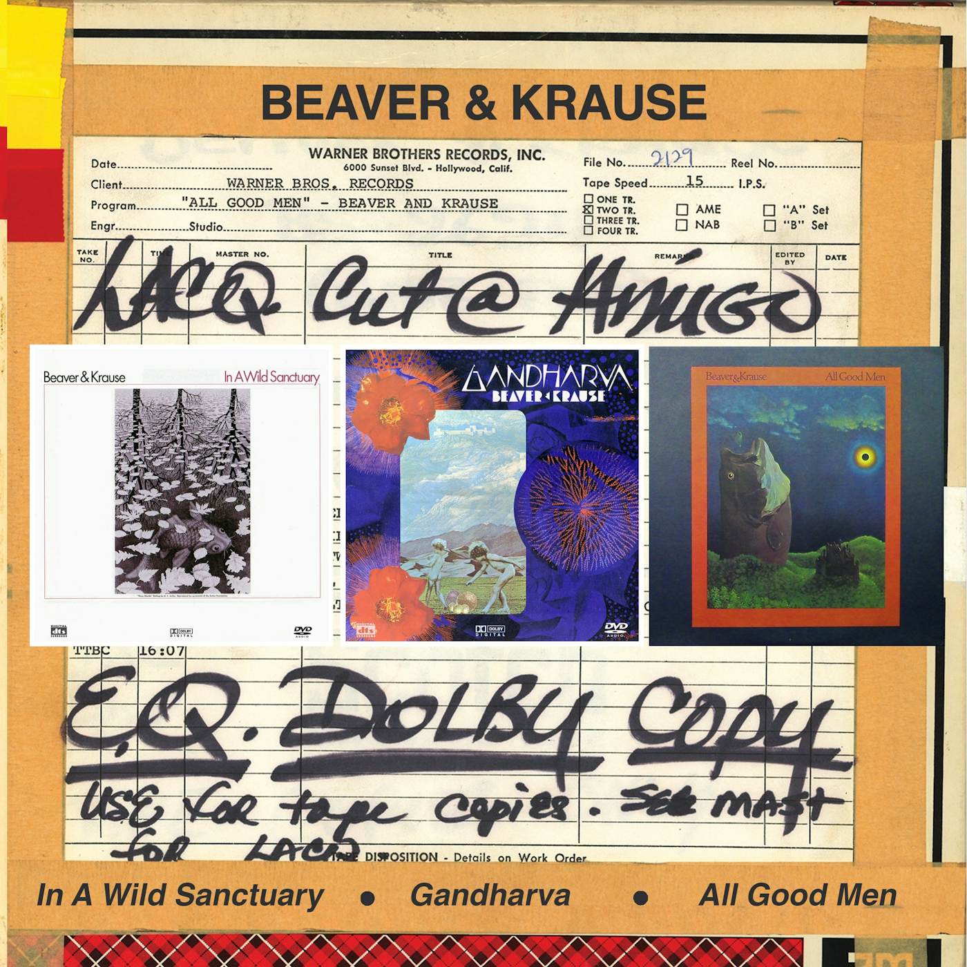 Beaver & Krause IN A WILD SANCTUARY / GANDHARVA / ALL GOOD MEN CD