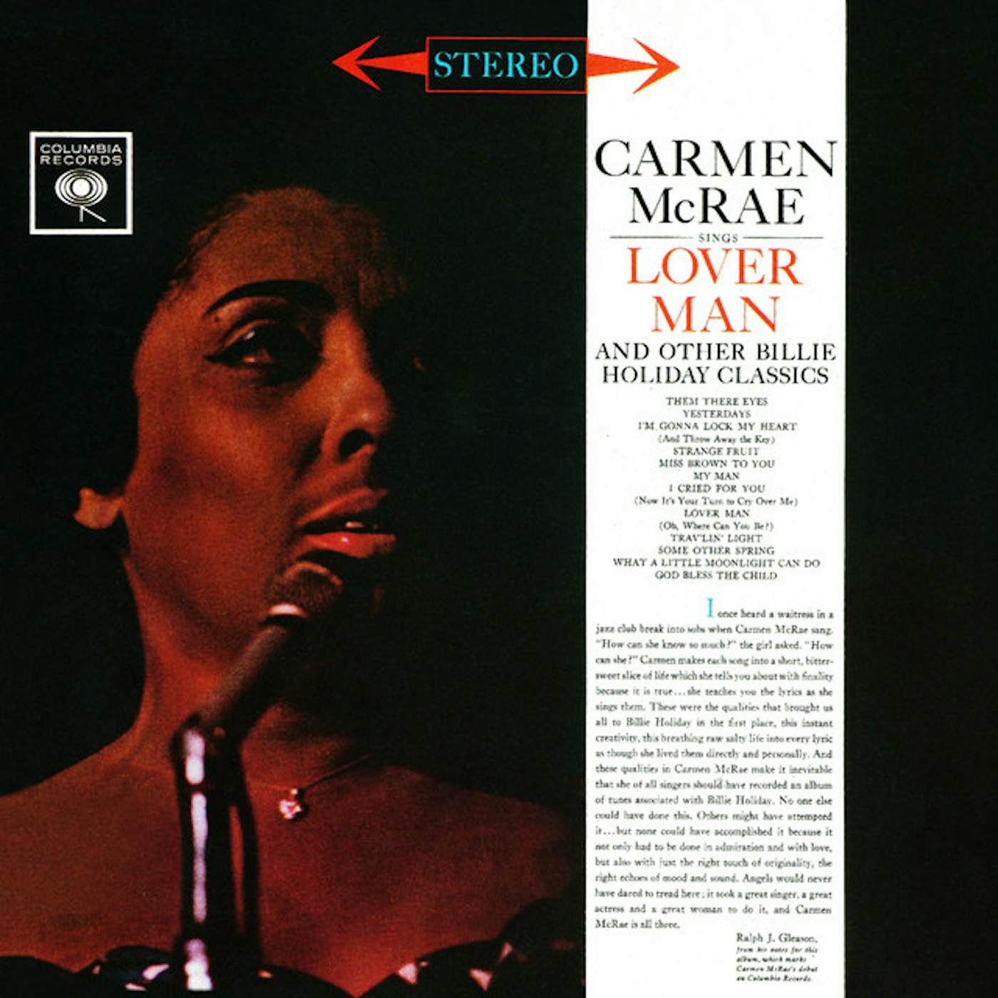 Carmen McRae SINGS LOVER MAN & OTHER BILLIE HOLIDAY CLASSICS CD