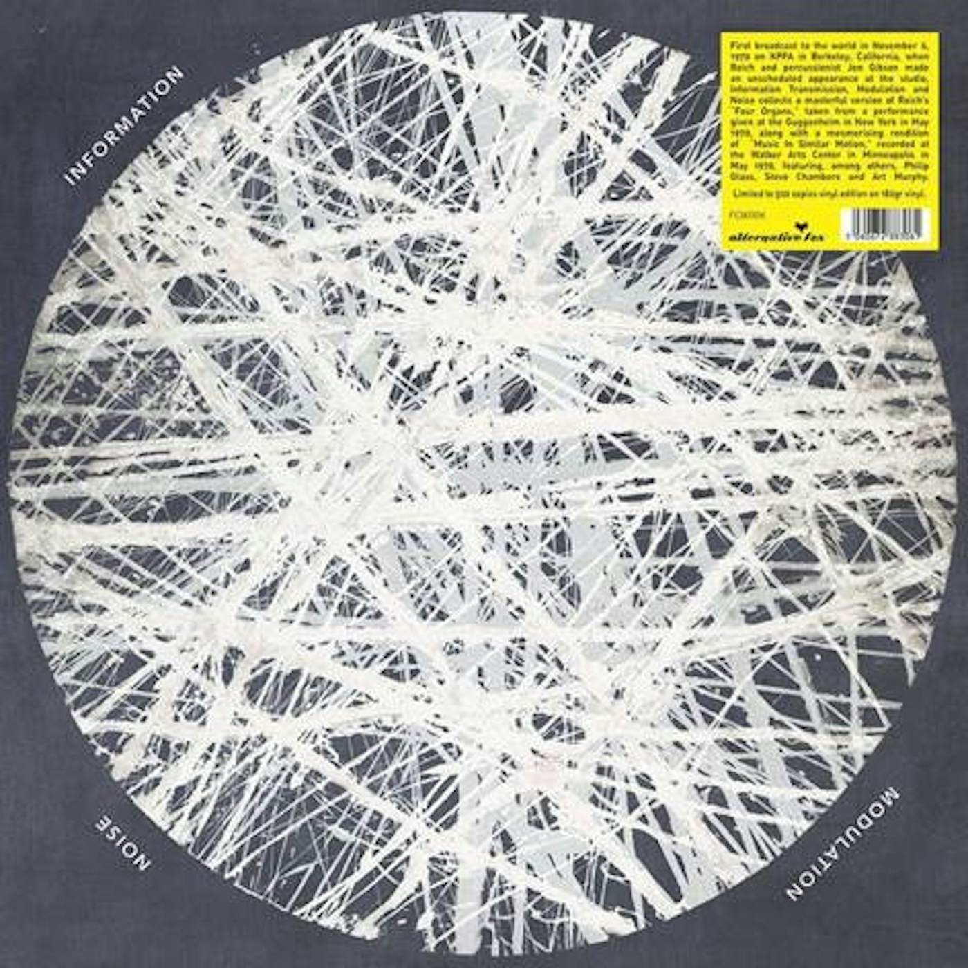 Steve Reich INFORMATION / TRANSMISSION / MODULATION & NOISE Vinyl Record