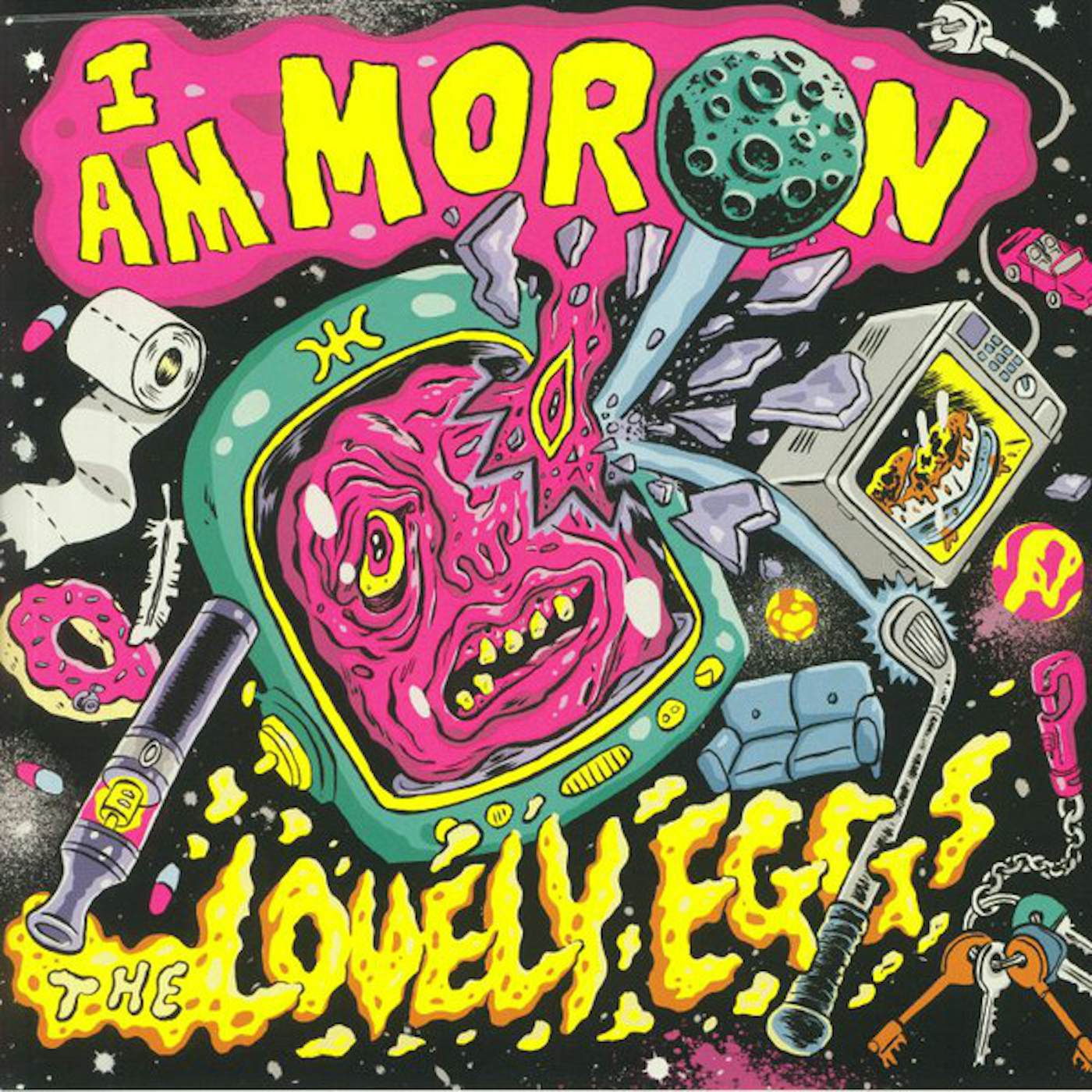 The Lovely Eggs I AM MORON (NEON YELLOW VINYL) Vinyl Record