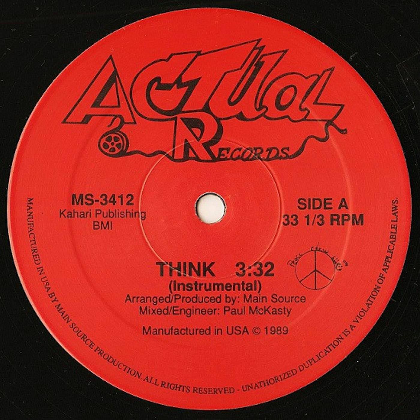 Main Source Think / Atom Vinyl Record