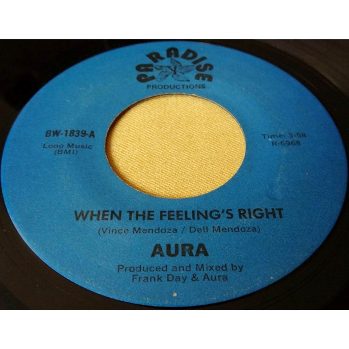 Aura WHEN THE FEELING'S RIGHT Vinyl Record