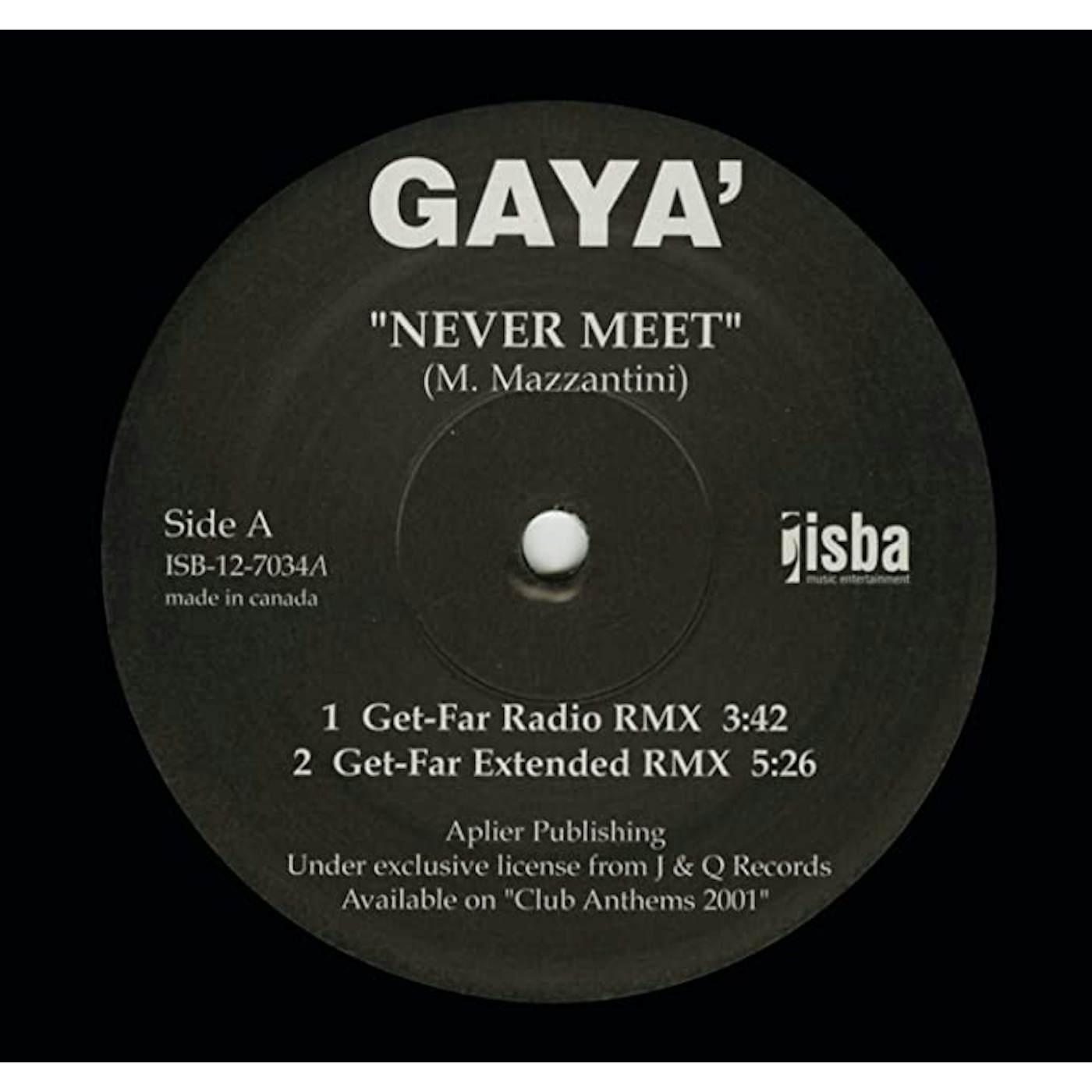 Gaya NEVER MEET / SEX MACHINE Vinyl Record