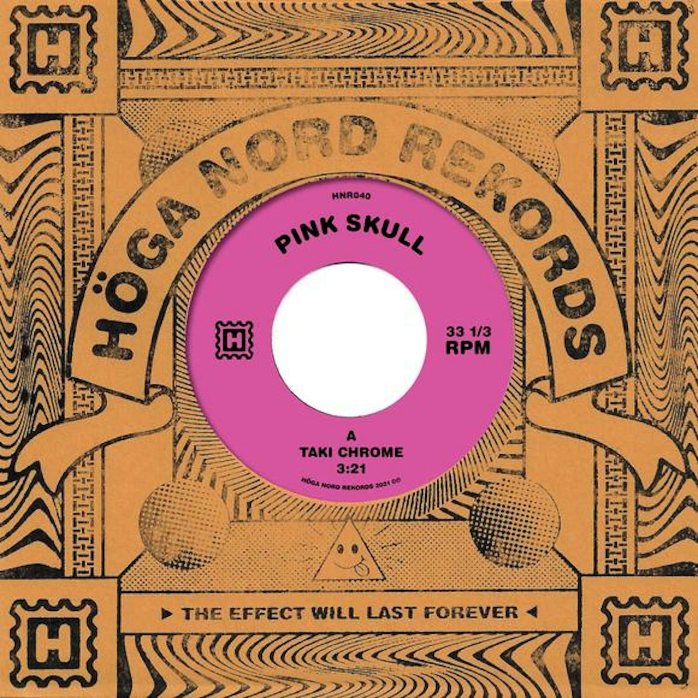 Pink Skull Taki Chrome Vinyl Record
