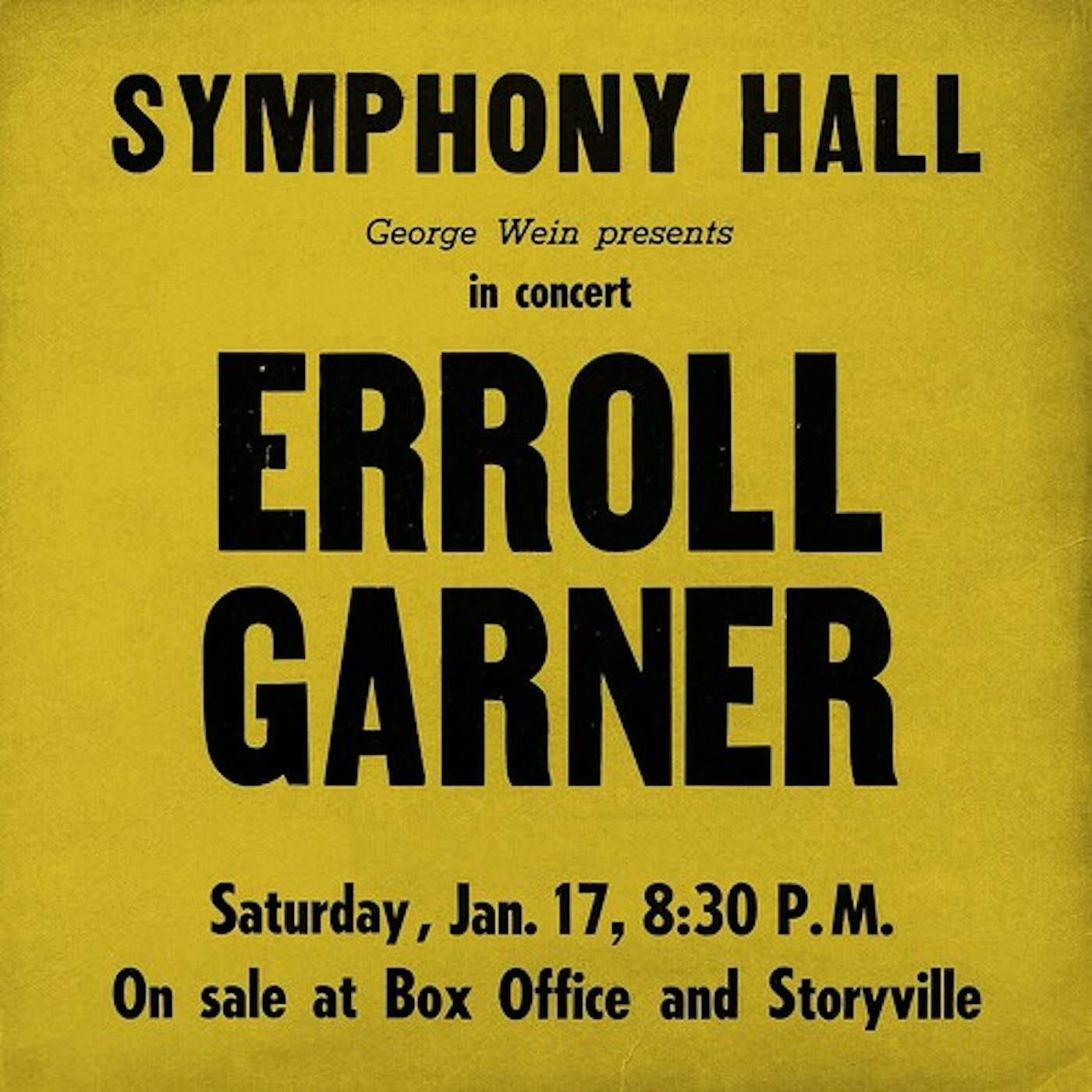 Erroll Garner SYMPHONY HALL CONCERT CD