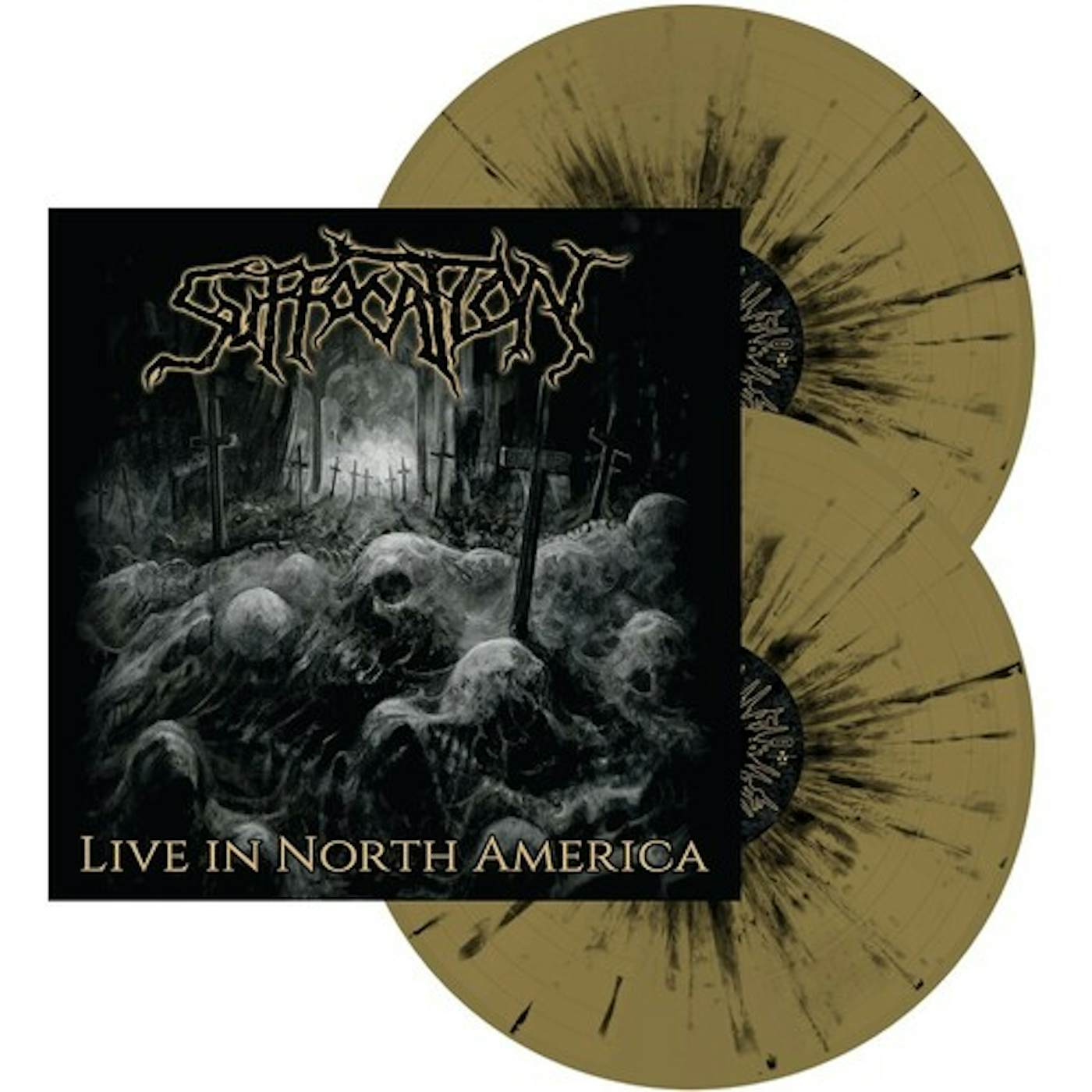Suffocation LIVE IN NORTH AMERICA (GOLD & BLACK SPLATTER) Vinyl Record