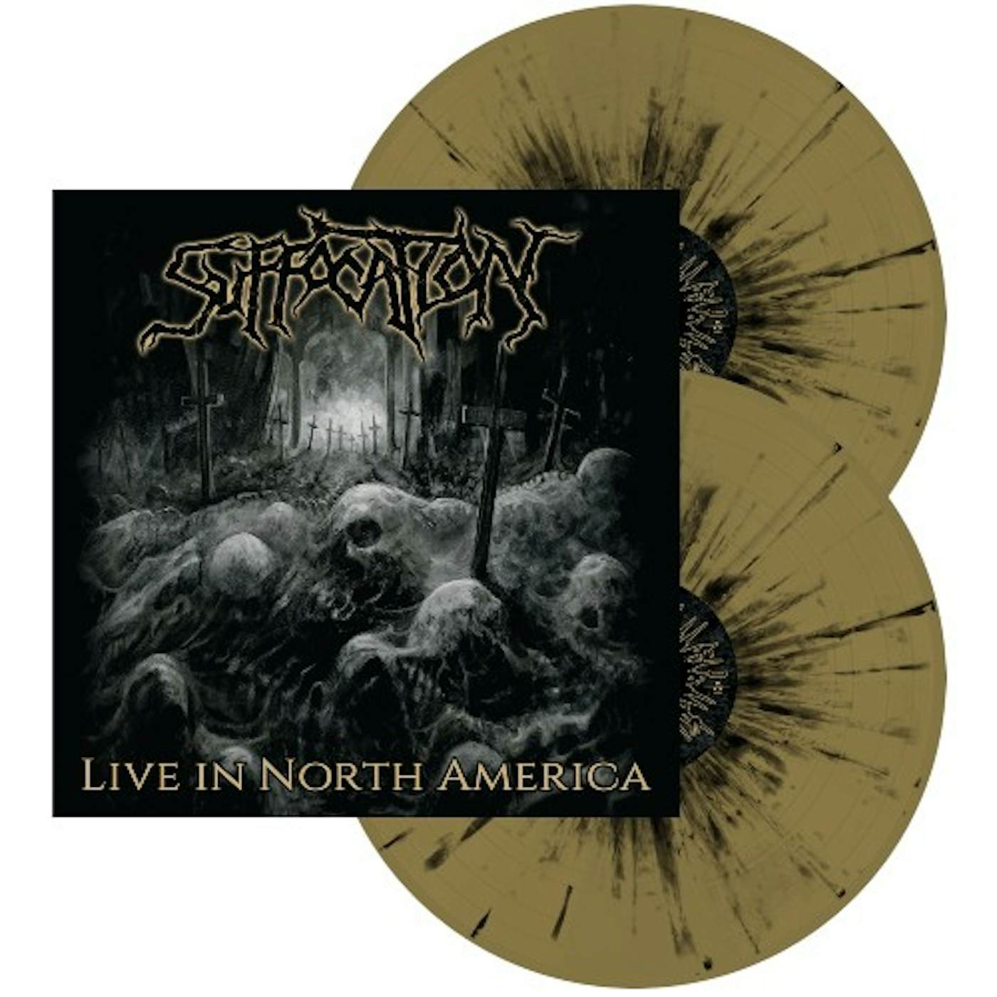 Suffocation LIVE IN NORTH AMERICA (GOLD & BLACK SPLATTER) Vinyl Record