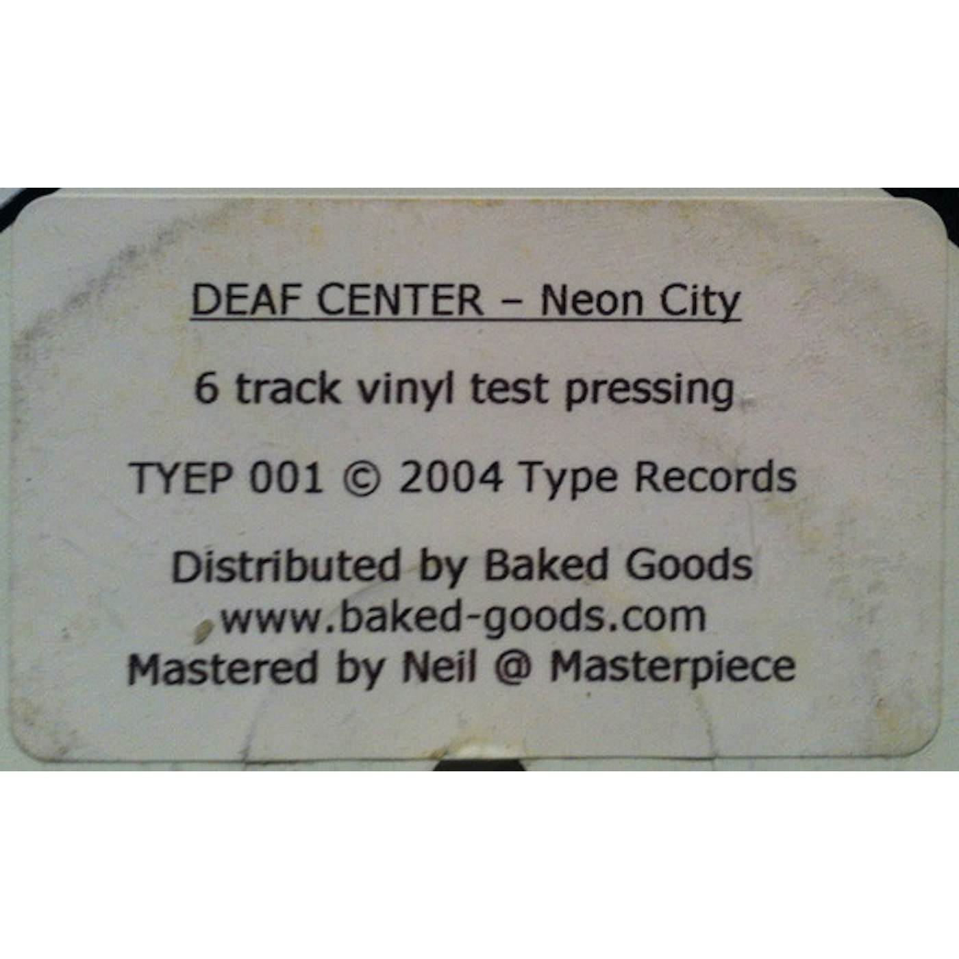 Deaf Center Neon City Vinyl Record