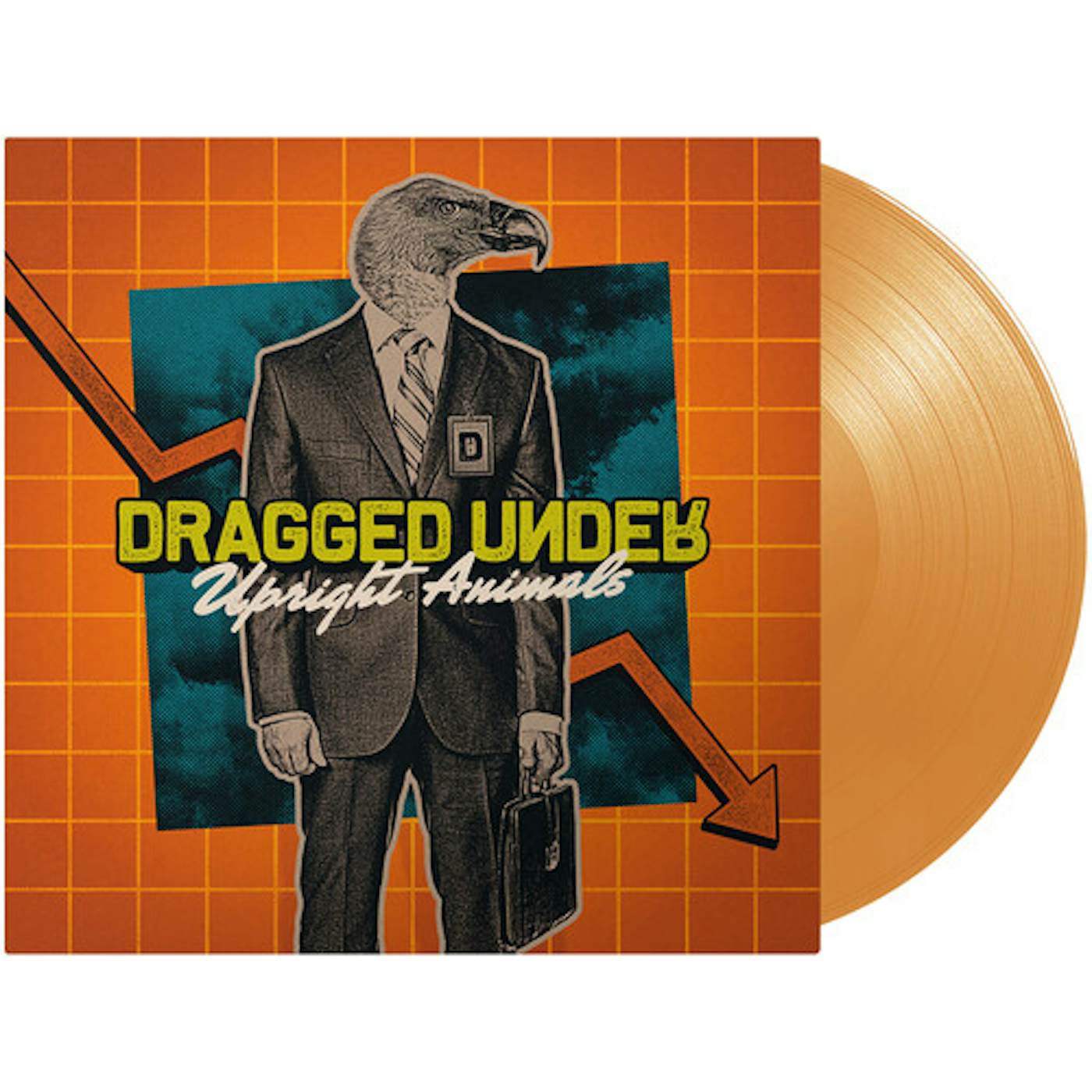 Dragged Under UPRIGHT ANIMALS (TRANSPARENT ORANGE) Vinyl Record