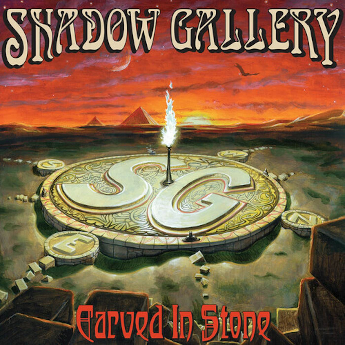 Shadow Gallery CARVED IN STONE - RED/BLACK SPLATTER Vinyl Record