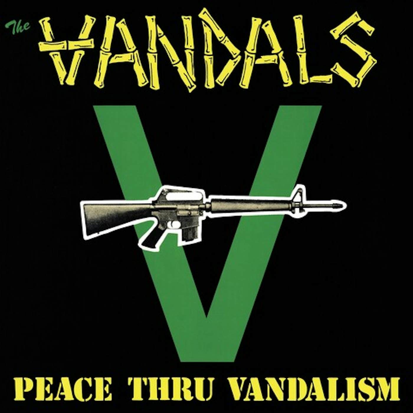 The Vandals  PEACE THRU VANDALISM - GREEN/BLACK SPLATTER Vinyl Record