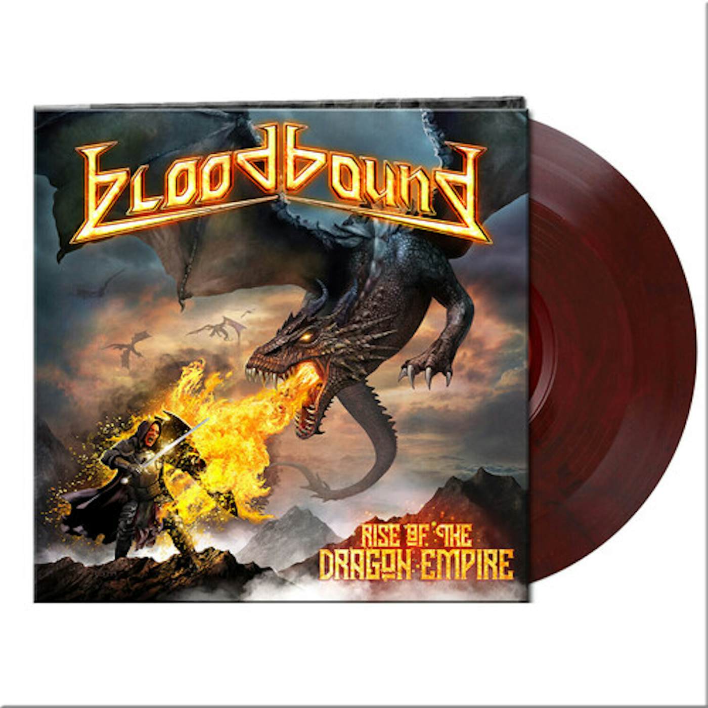 Bloodbound RISE OF THE DRAGON EMPIRE - RED/BLACK MARBLED Vinyl Record