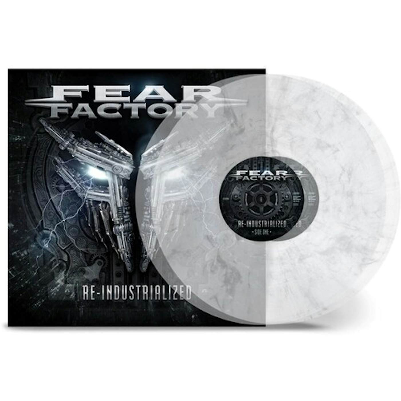 Fear Factory Re-Industrialized (Clear & Silver Marble) Vinyl Record