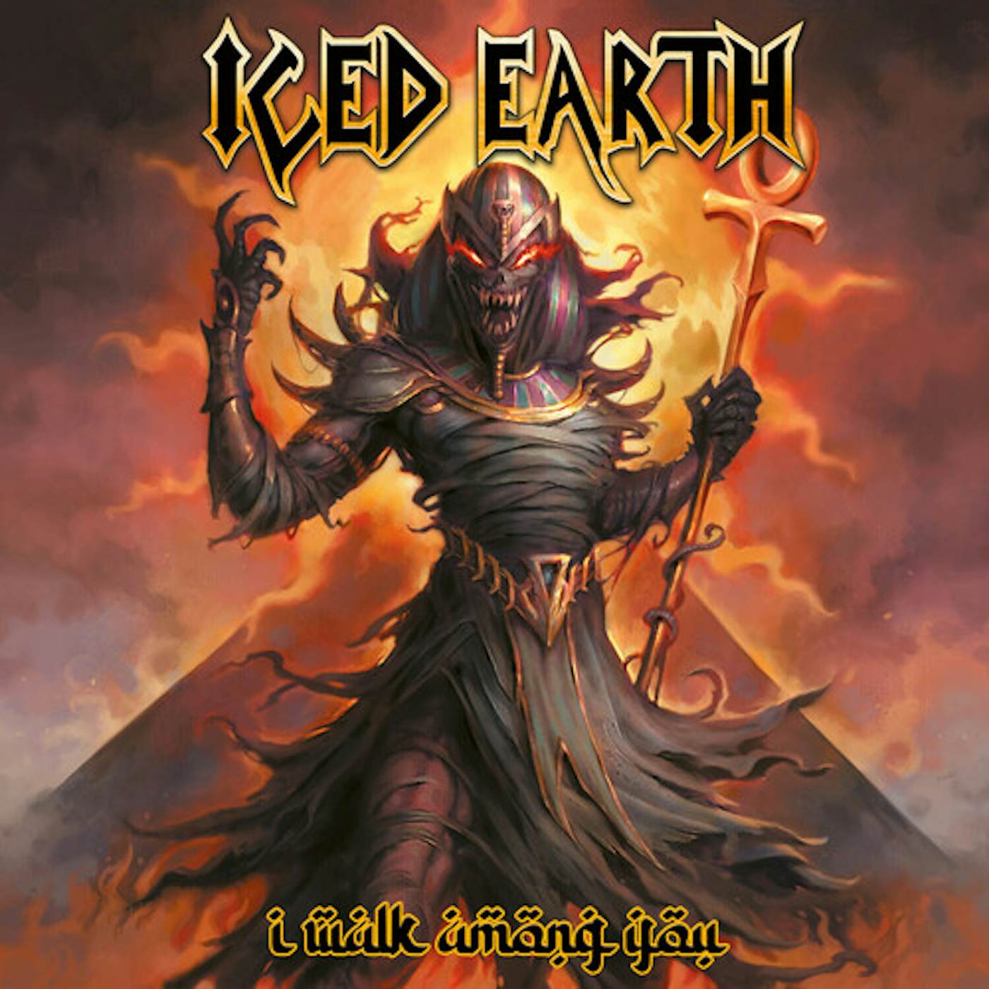 Iced Earth I WALK AMONG YOU - YELLOW/RED/SILVER Vinyl Record