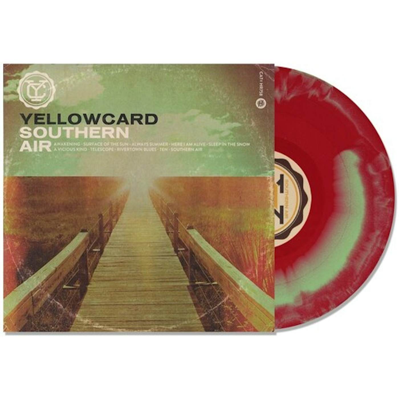 Yellowcard Southern Air (Green and Red Swirl) Vinyl Record