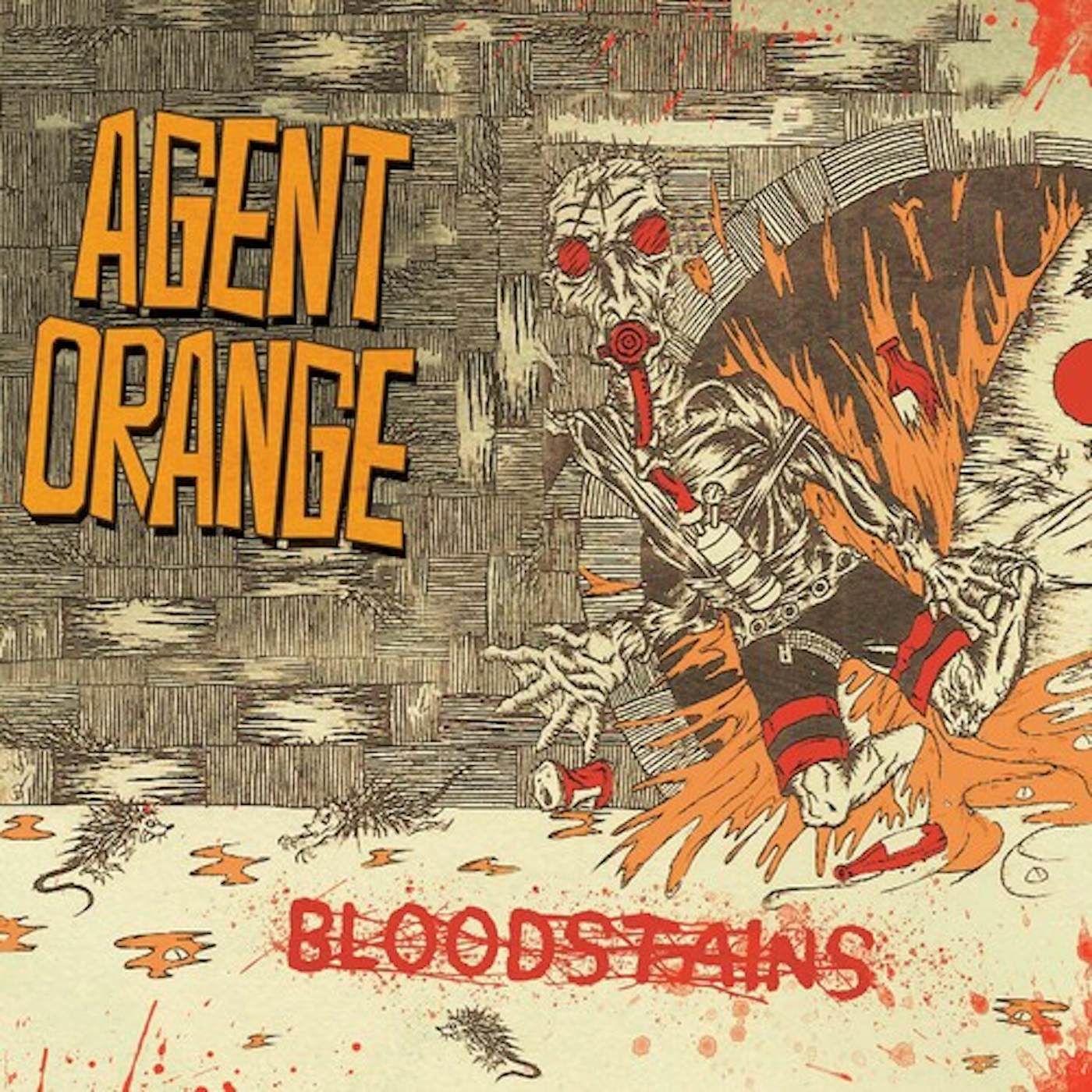 Agent Orange BLOODSTAINS - ORANGE/RED/BLACK SPLATTER Vinyl Record