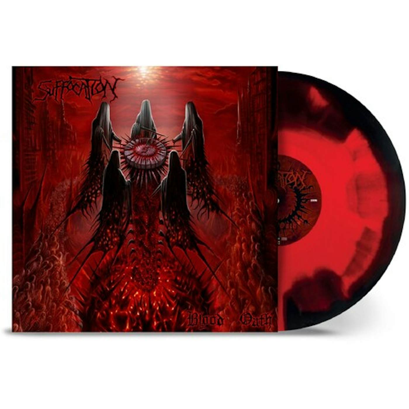 Suffocation BLOOD OATH - RED/BLACK CORONA Vinyl Record