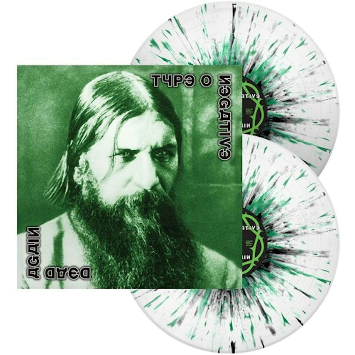 Type O Negative Dead Again - White W/ Black Green Splatter Vinyl Record
