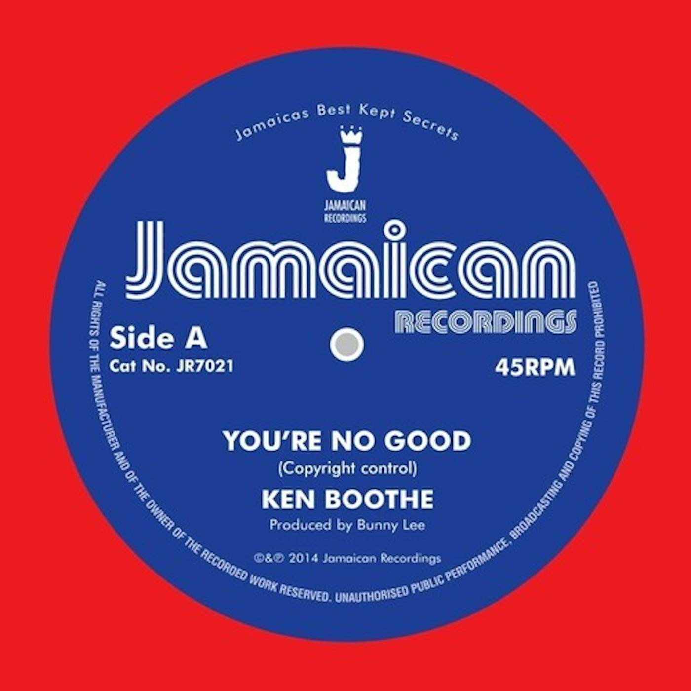 Ken Boothe YOU'RE NO GOOD / OUT OF ORDER DUB Vinyl Record