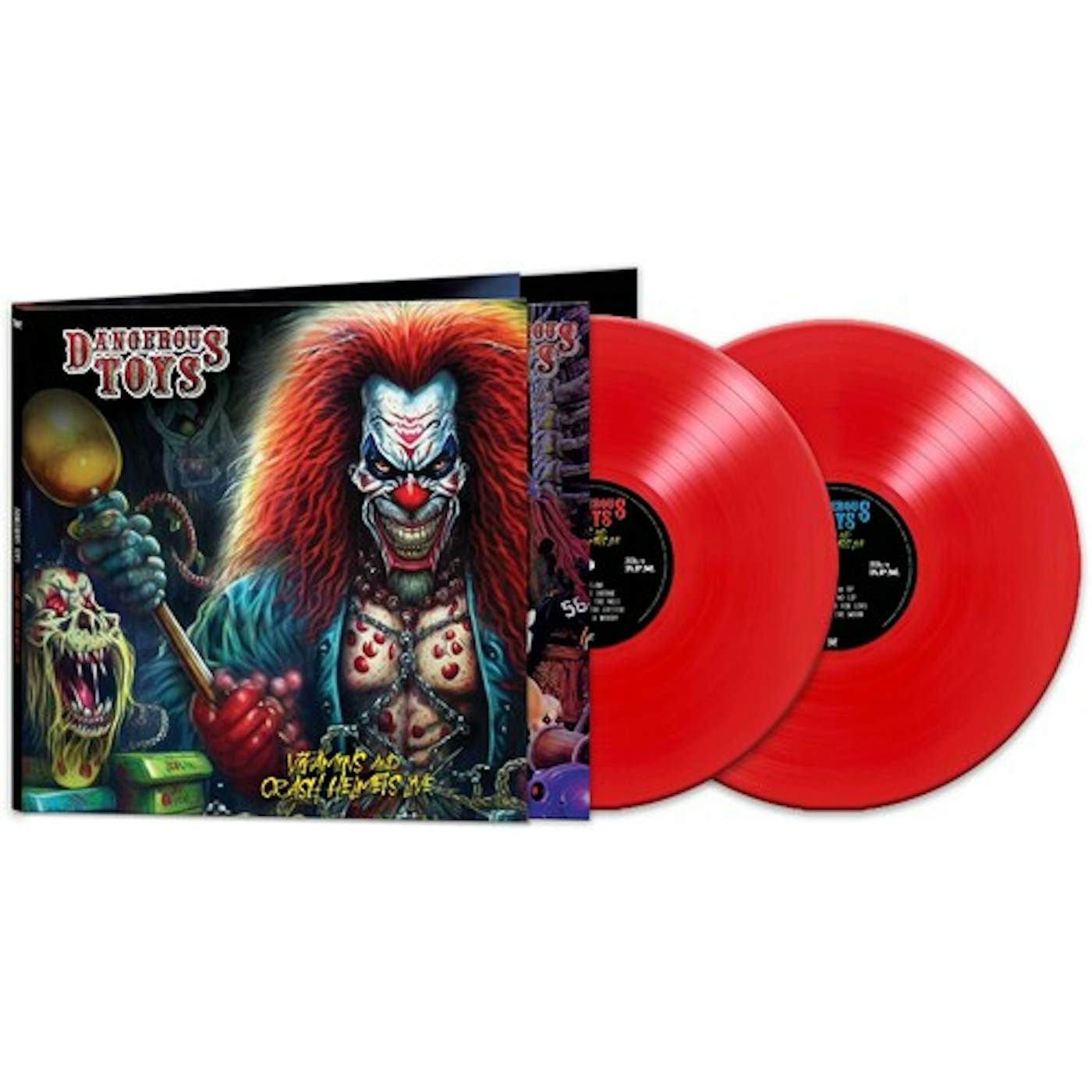 Dangerous Toys VITAMINS & CRASH HELMETS LIVE - RED Vinyl Record