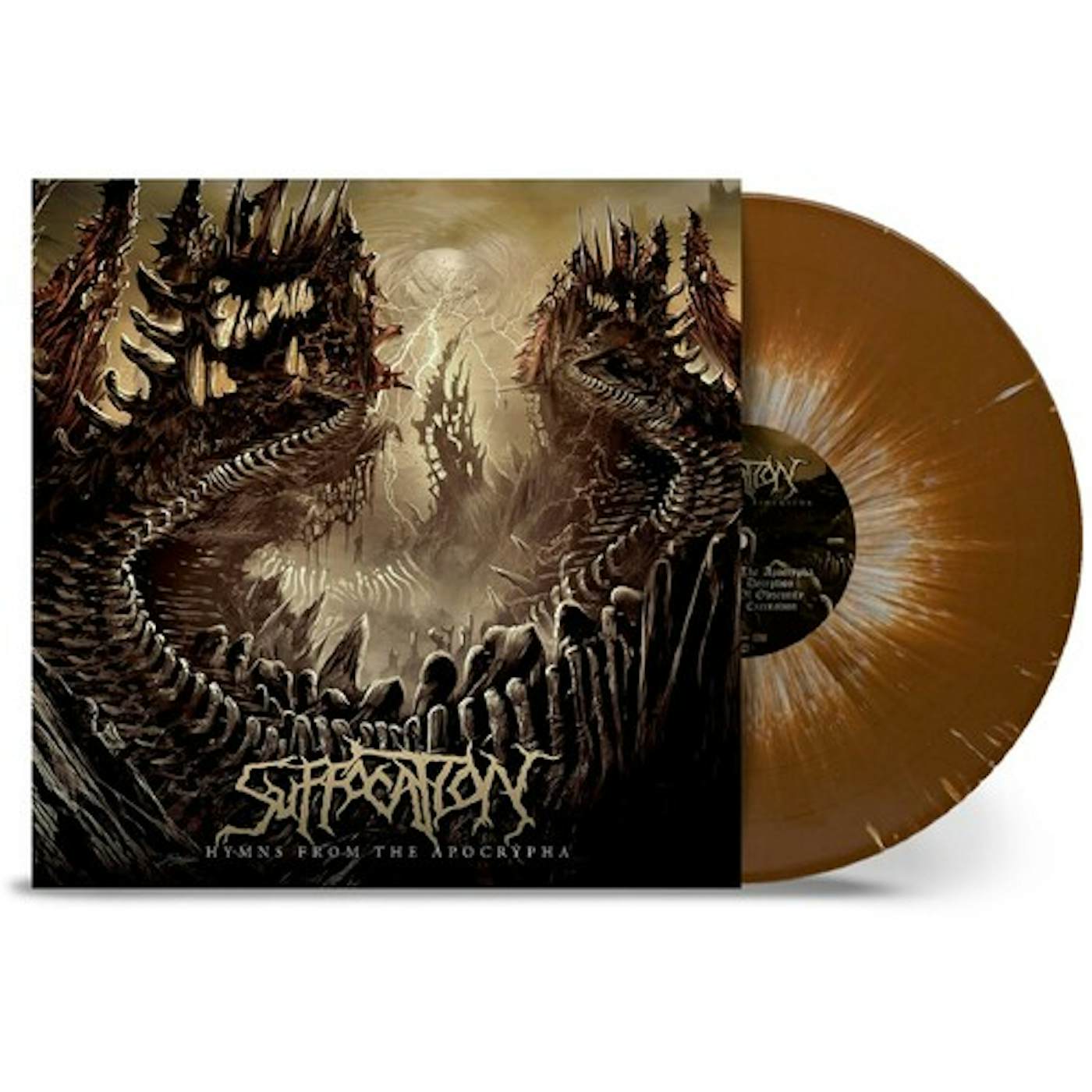 Suffocation HYMNS FROM THE APOCRYPHA - BROWN & WHITE SPLATTER Vinyl Record