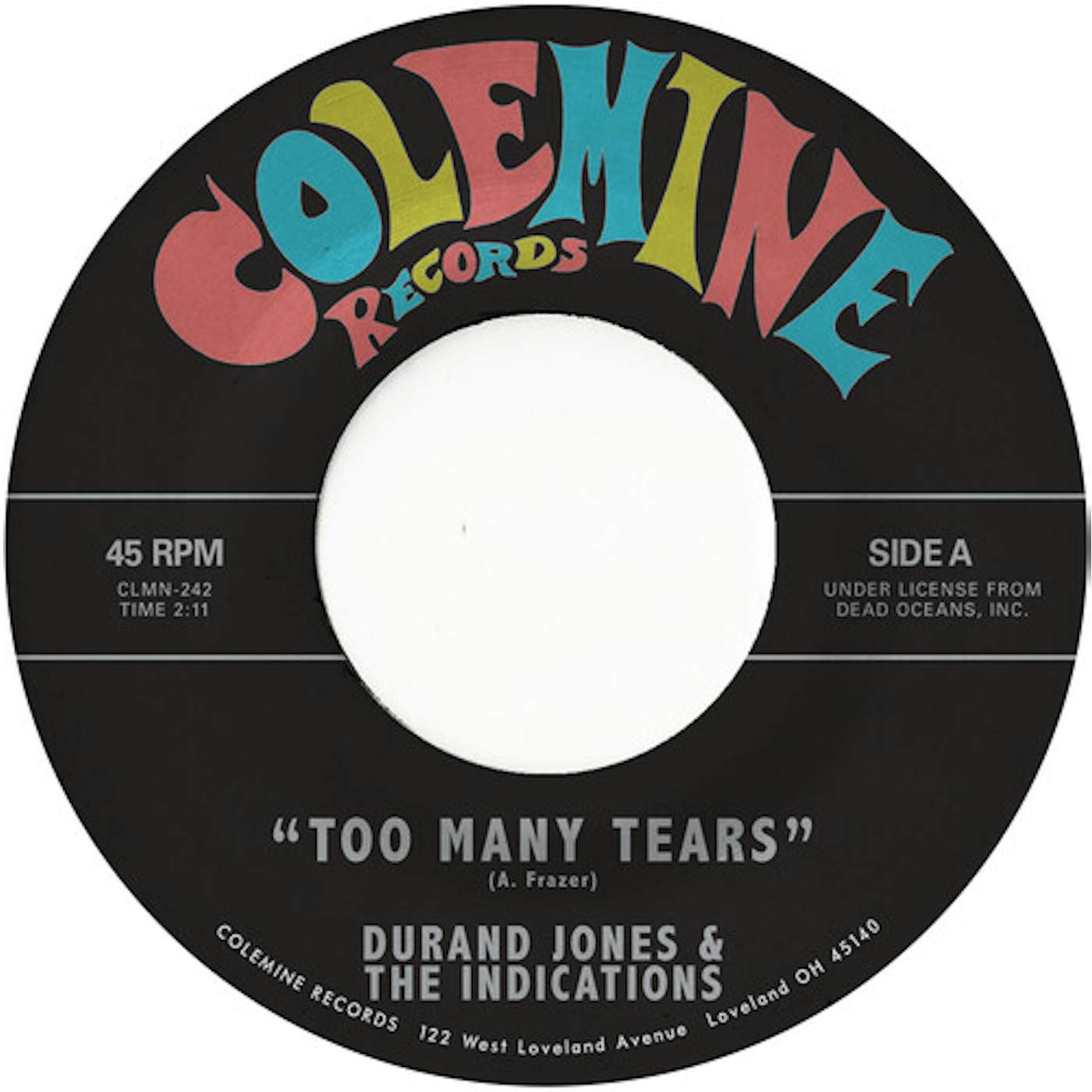 Durand Jones & The Indications Too Many Tears / Cruisin' To The Parque (7" single) Vinyl Record