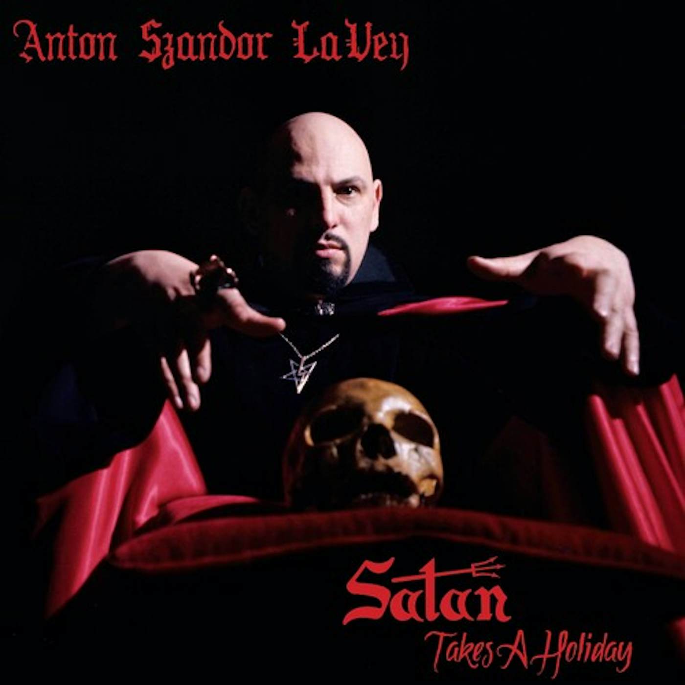 Anton LaVey SATAN TAKES A HOLIDAY - RED MARBLE Vinyl Record