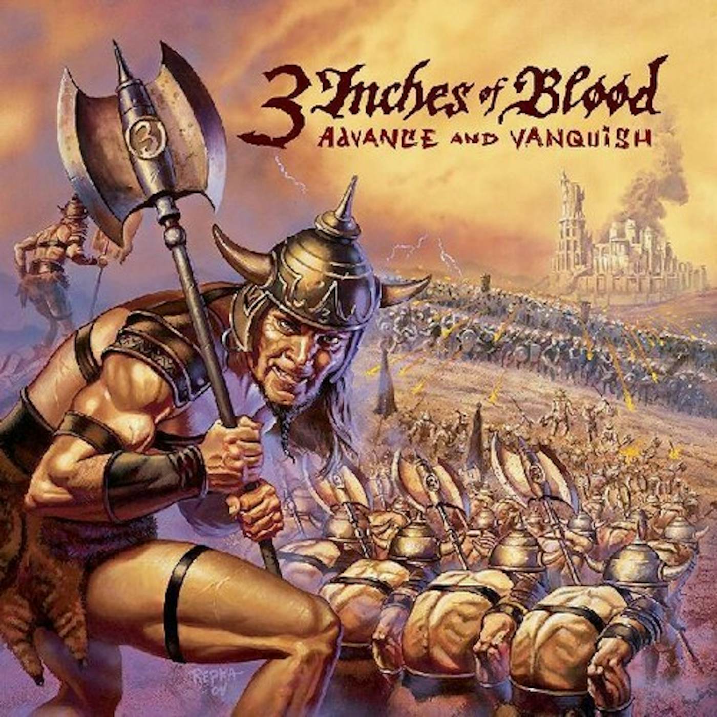 3 Inches Of Blood ADVANCE AND VANQUISH Vinyl Record