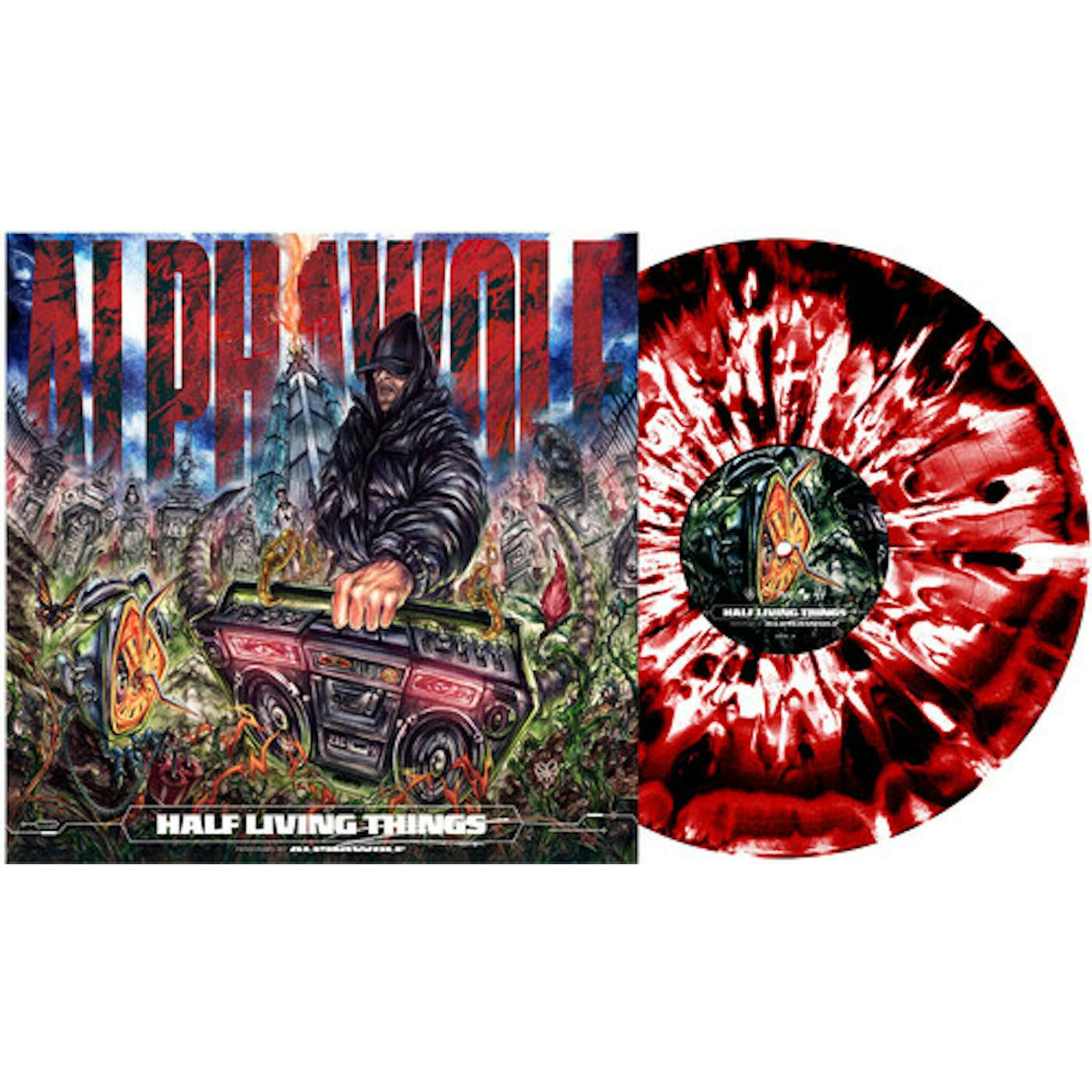 Alpha Wolf Half Living Things (Red Black & White Corona) Vinyl Record
