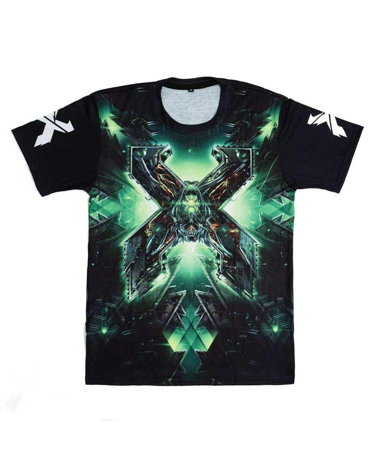 Excision 'The Paradox 2018' Dye Sub Tour T-Shirt - Black/Green