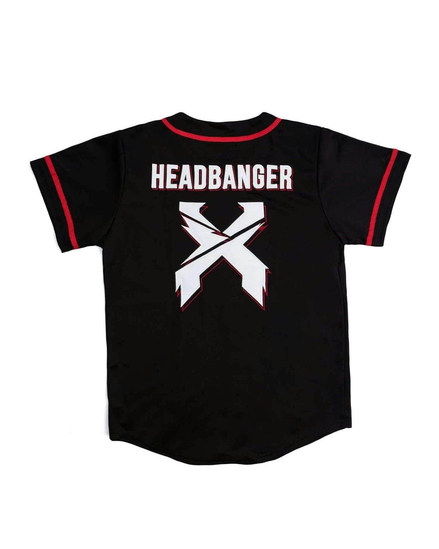 EXCISION HEADBANGER Embroidered Baseball Jersey - Size Small Black