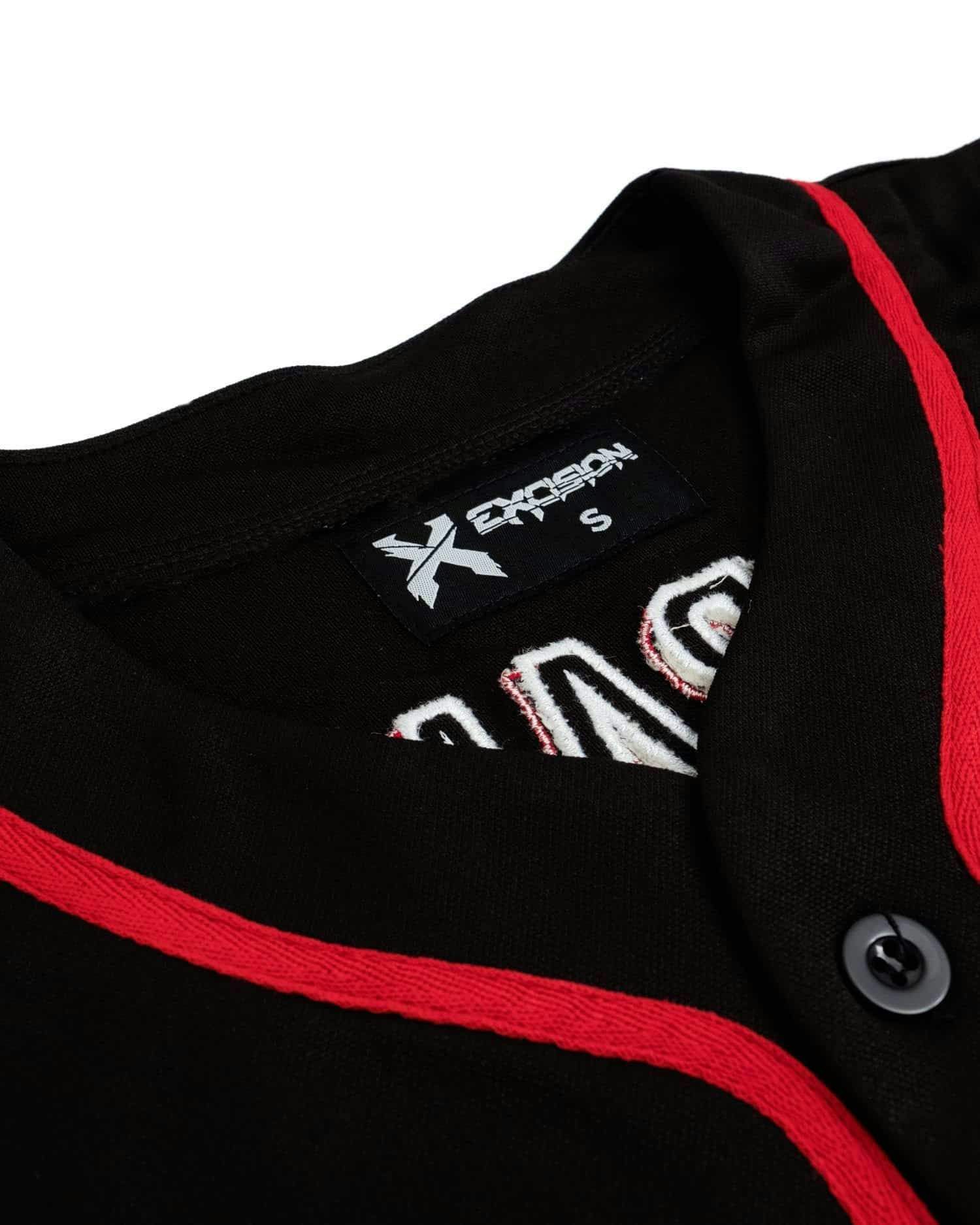 black and red baseball jersey