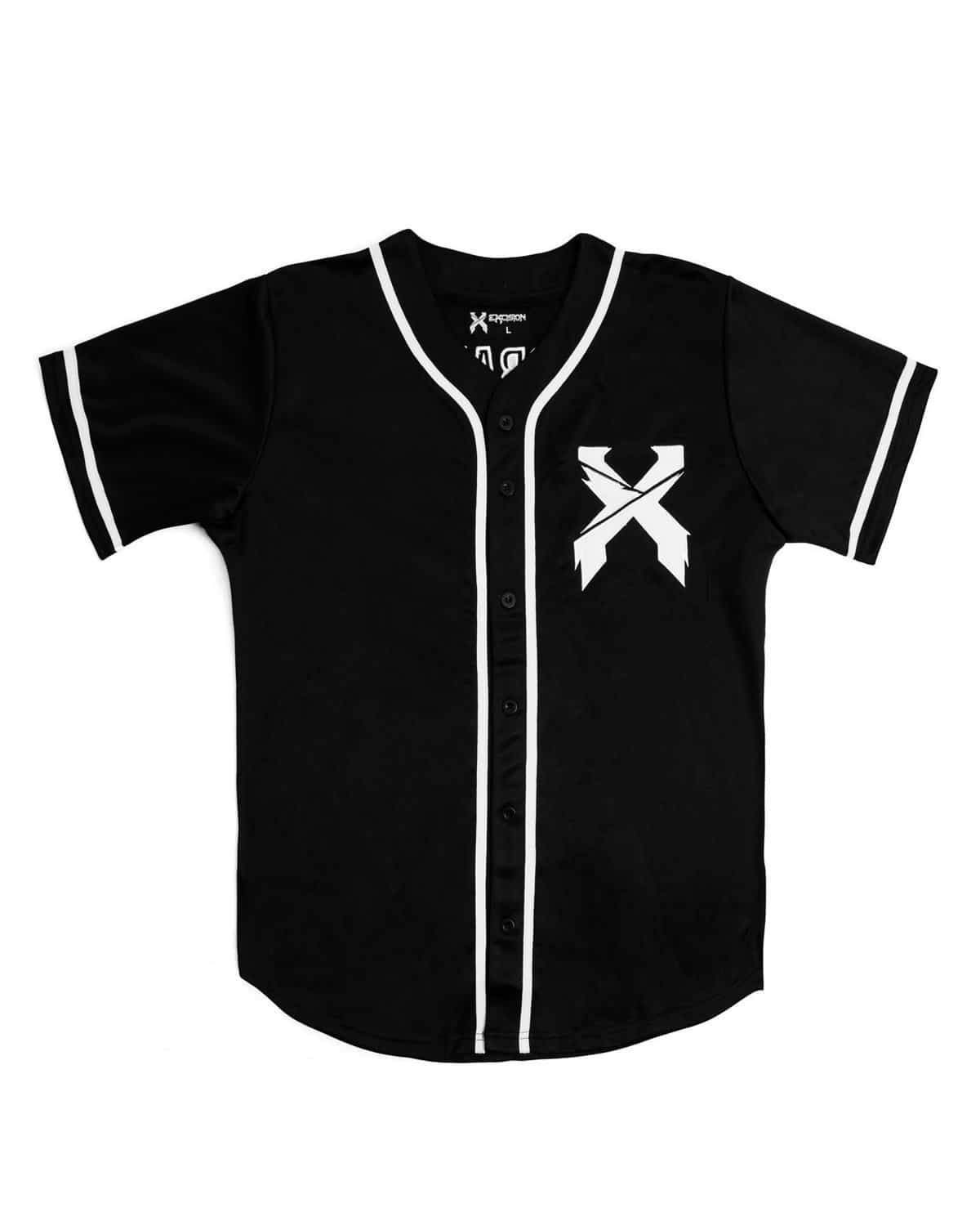 black and grey baseball jersey