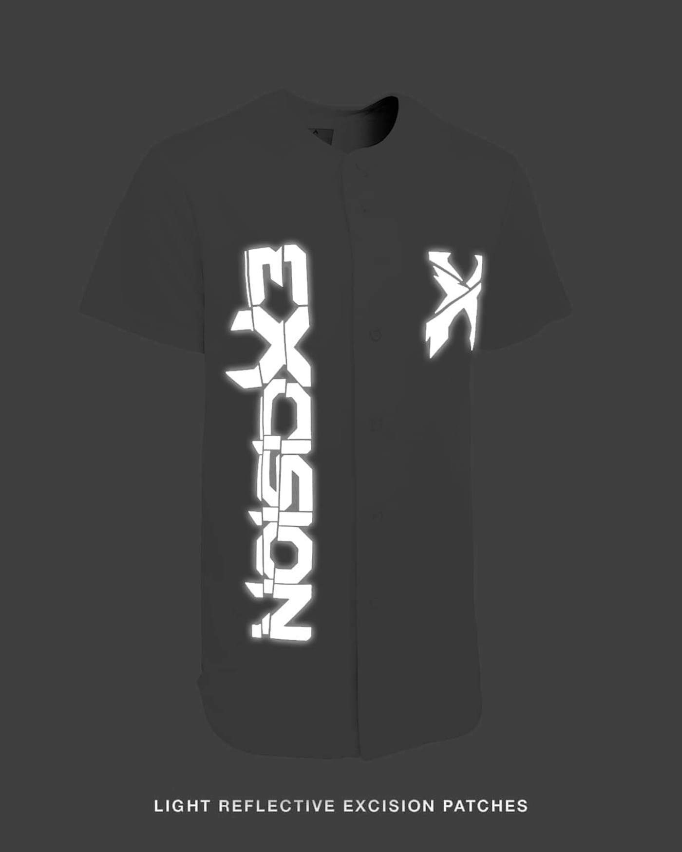 Excision 'Headbanger' Reflective Baseball Jersey - White/Black