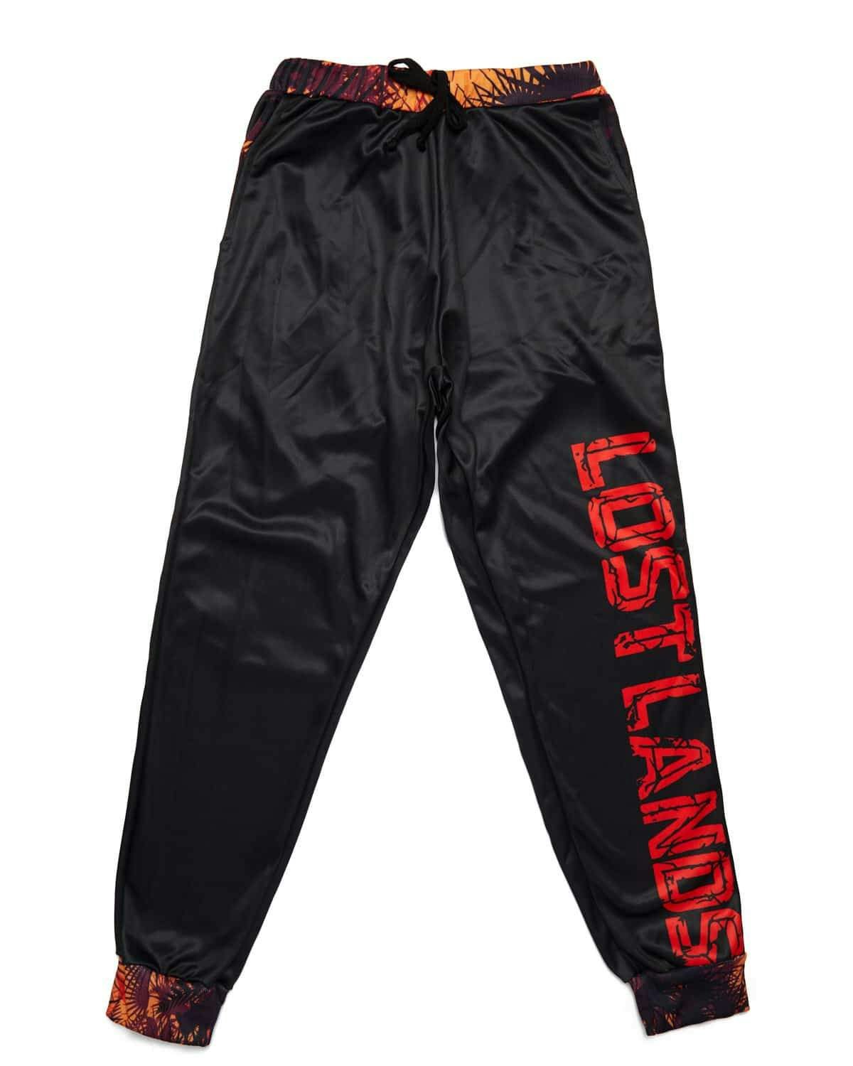 black orange joggers