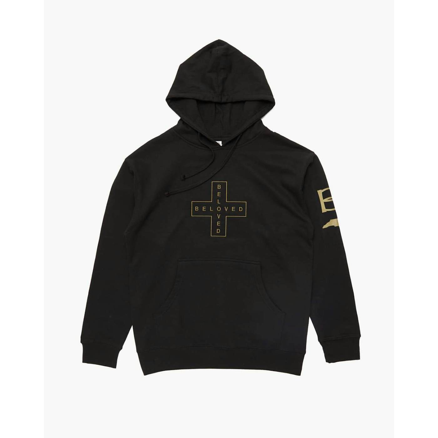 The Beloved 'Cross' Embroidered Pull Over Hoodie - Black
