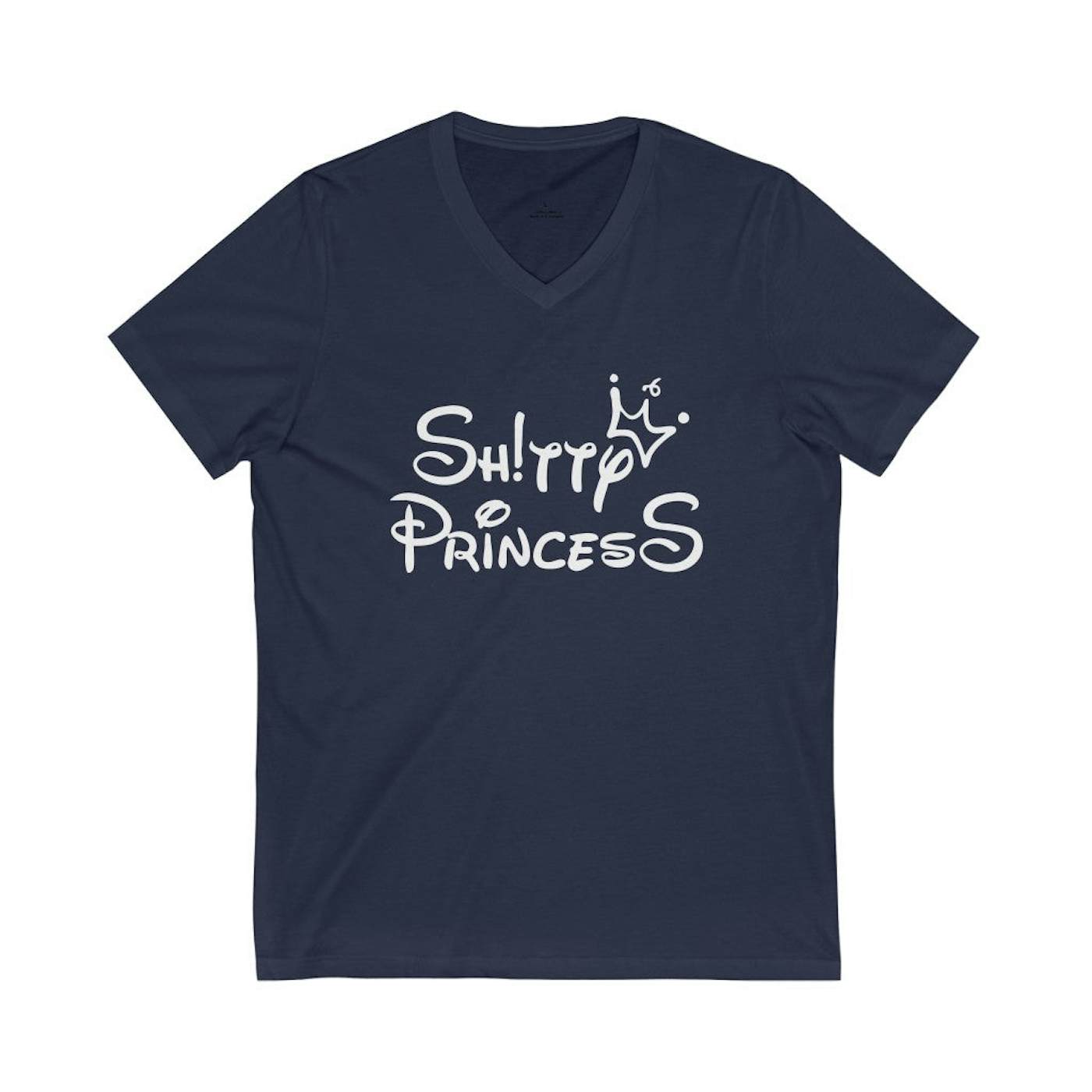 Shitty Princess Unisex Jersey Short Sleeve V-Neck Tee - White OG Logo