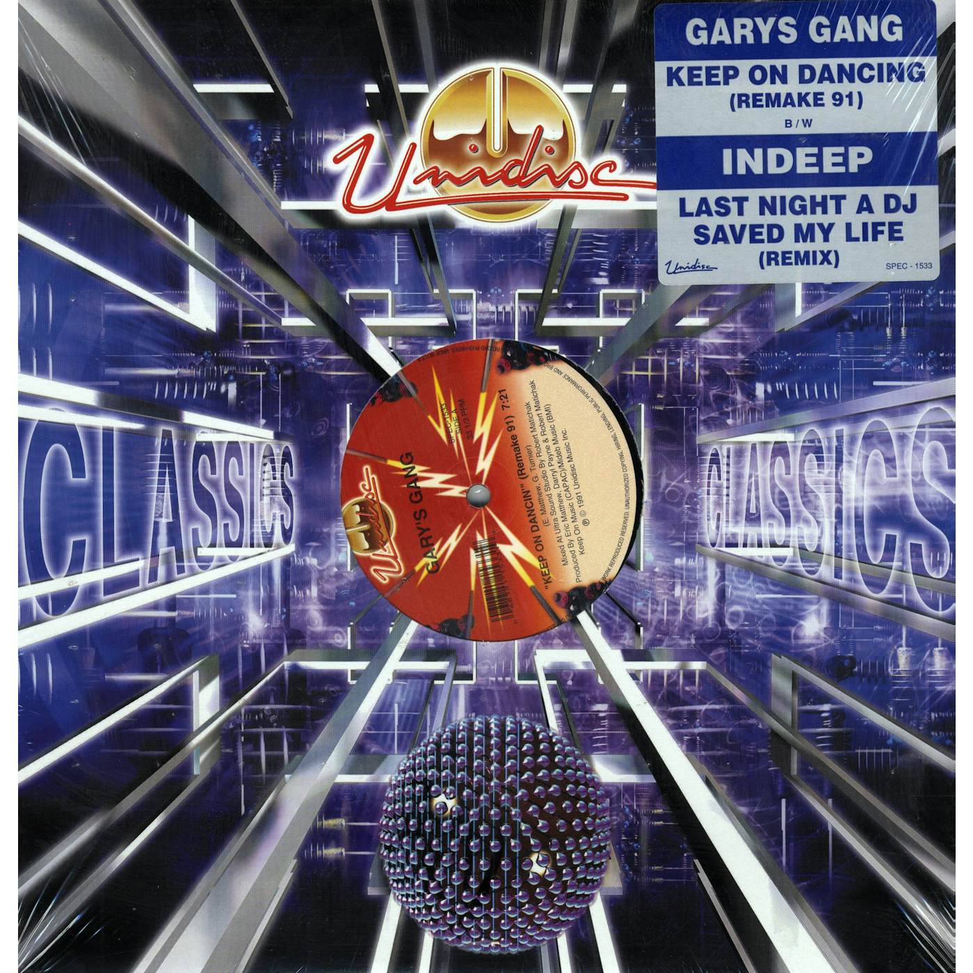 Gary's Gang/Indeep - Keep On Dancin'/Last Night A D.J. Saved My Life (Remix) (Vinyl)