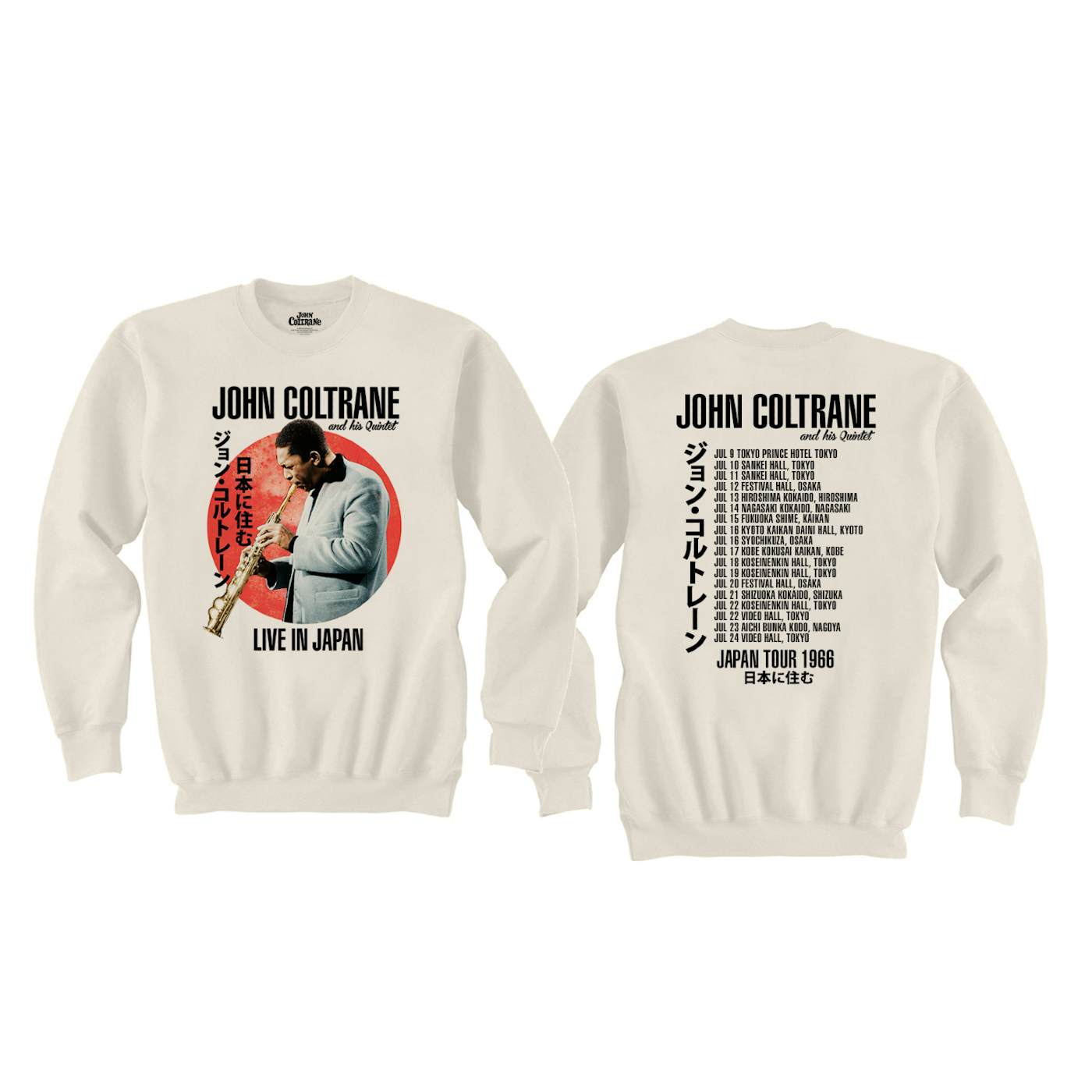 John Coltrane Live in Japan 1966 Long Sleeve Crewneck Tee
