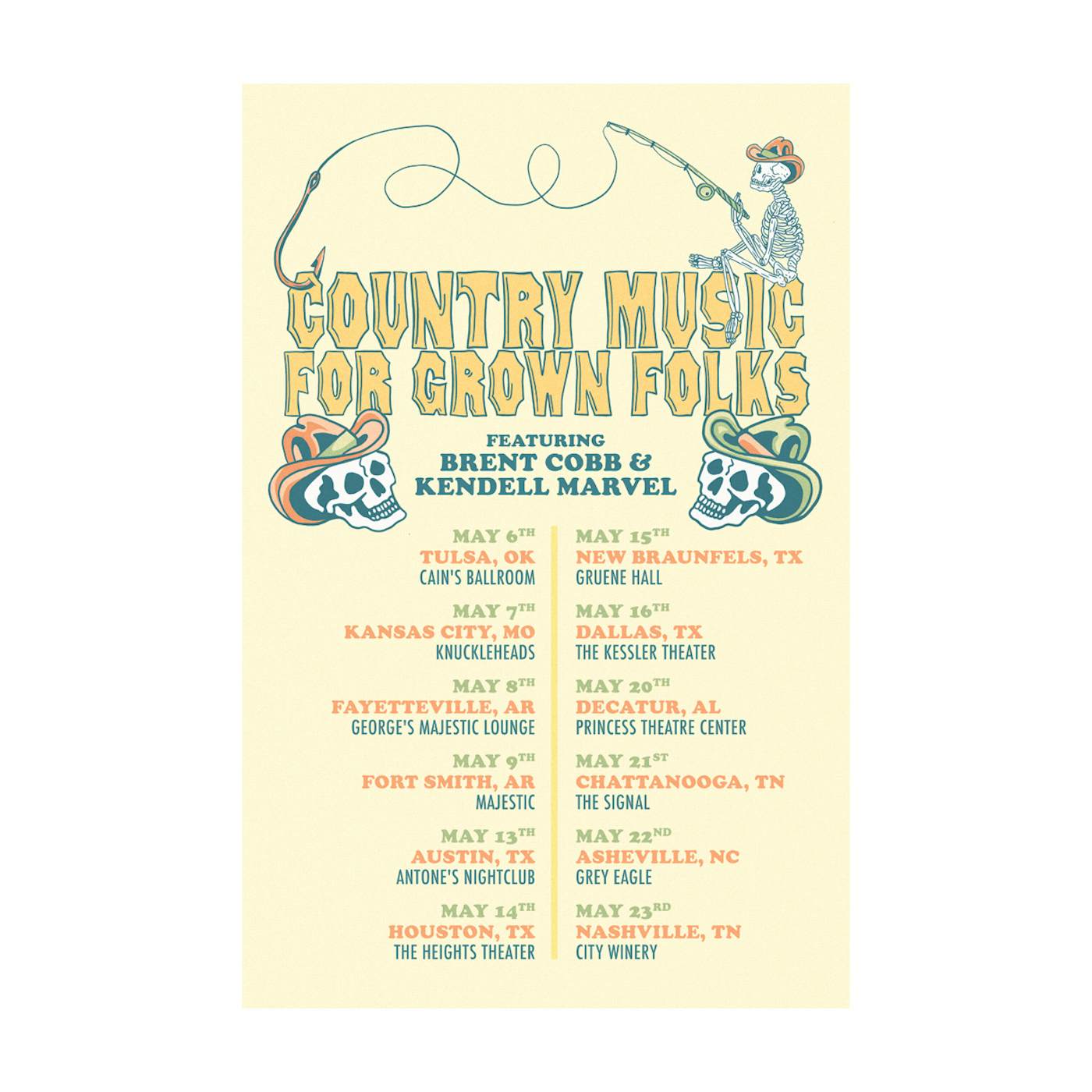Brent Cobb Country Music Tour Poster