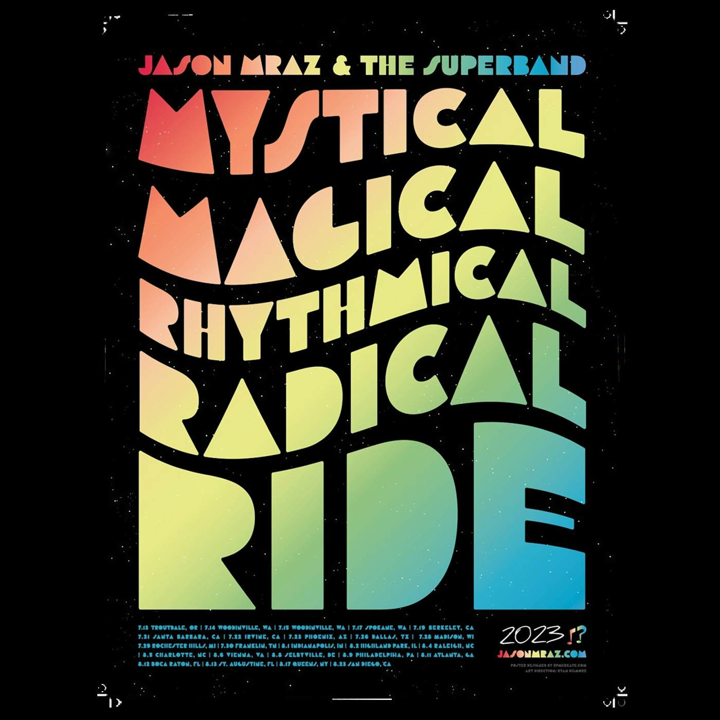 Jason Mraz Mystical Magical Rhythmical Radical Ride *SIGNED* Poster