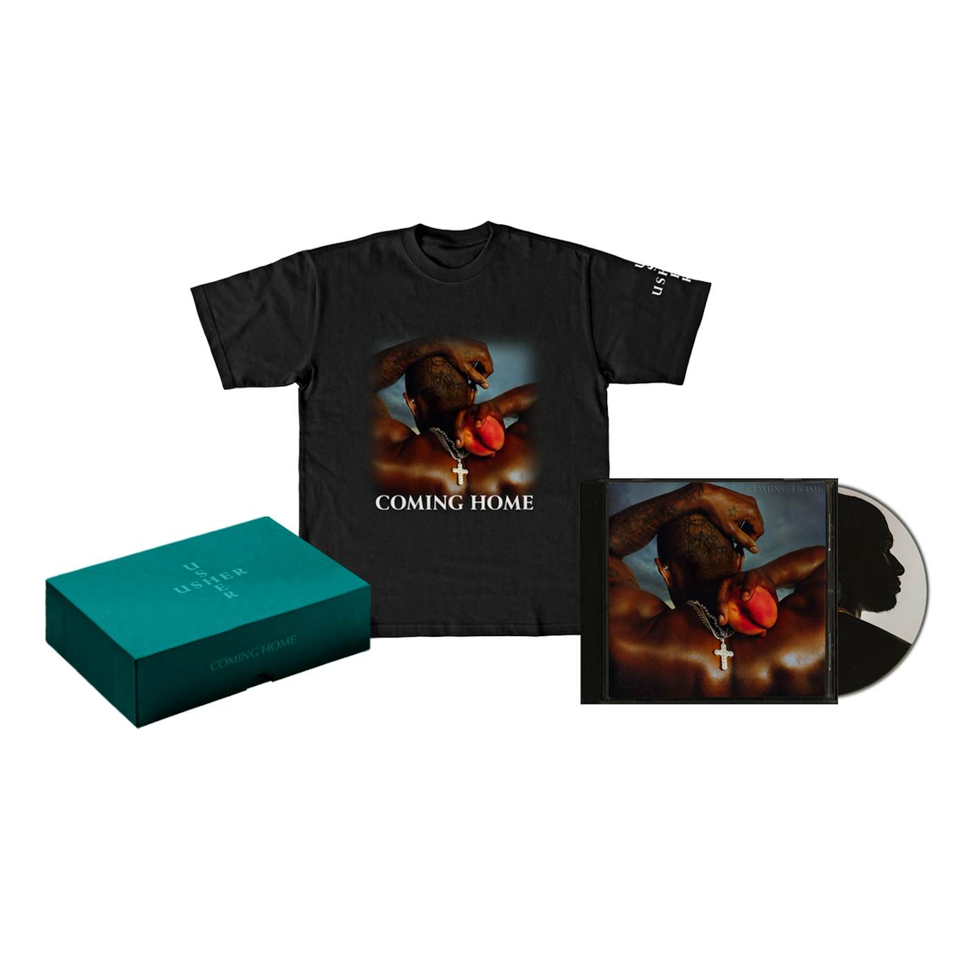 USHER Coming Home CD + Tee Shirt Box Set