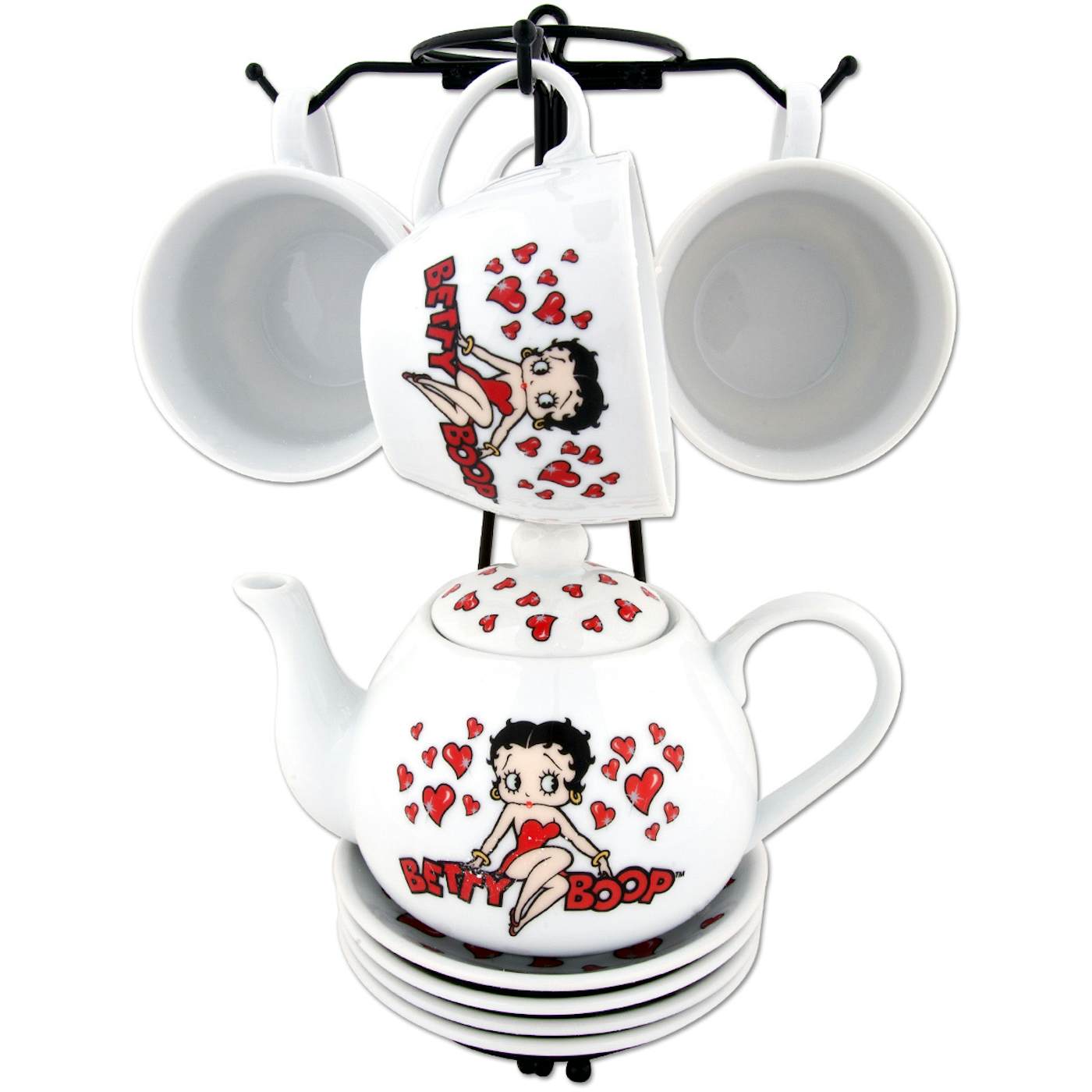 Betty Boop Hearts Tea Set with Stand