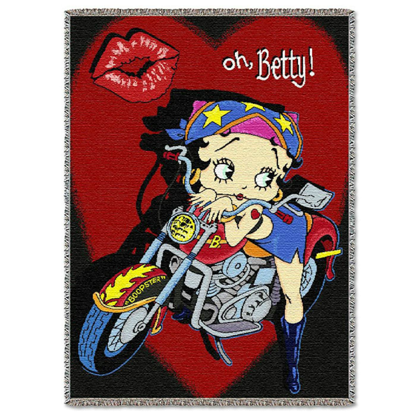 Betty Boop Biker Tapestry Throw
