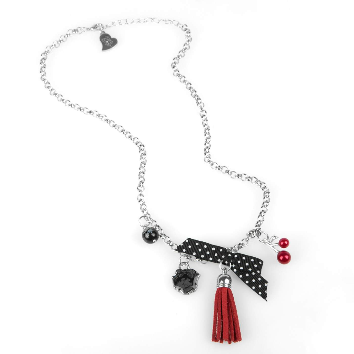 Betty Boop Charm Necklace with Bangles and Ribbons