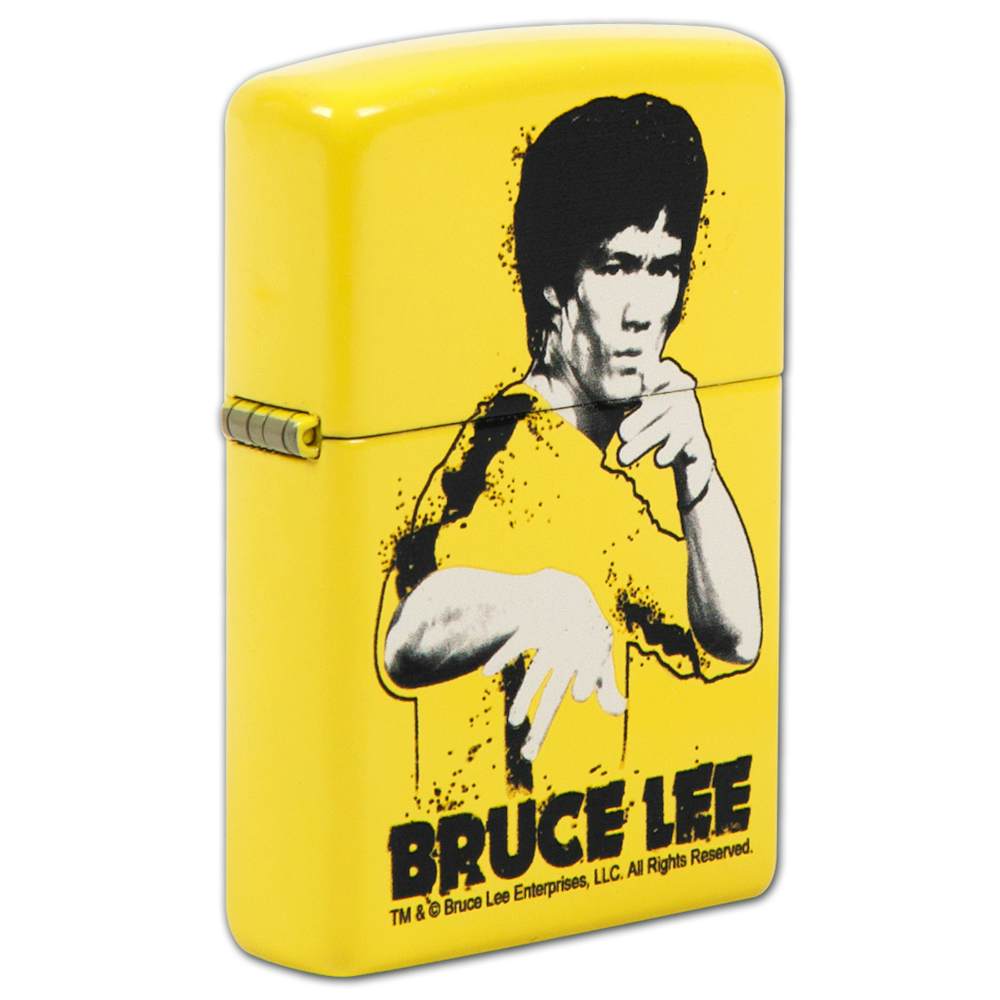 Bruce Lee Yellow Suit Splatter Lemon Zippo
