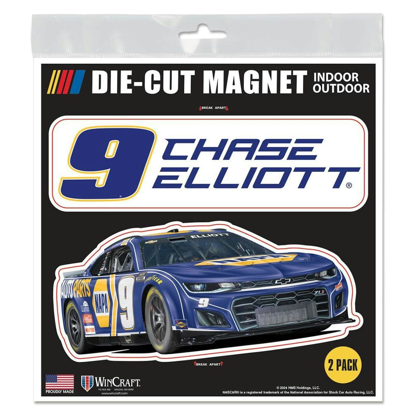 Hendrick Motorsports Chase Elliott #9 2024 6" x 6" Magnet 2 Pack