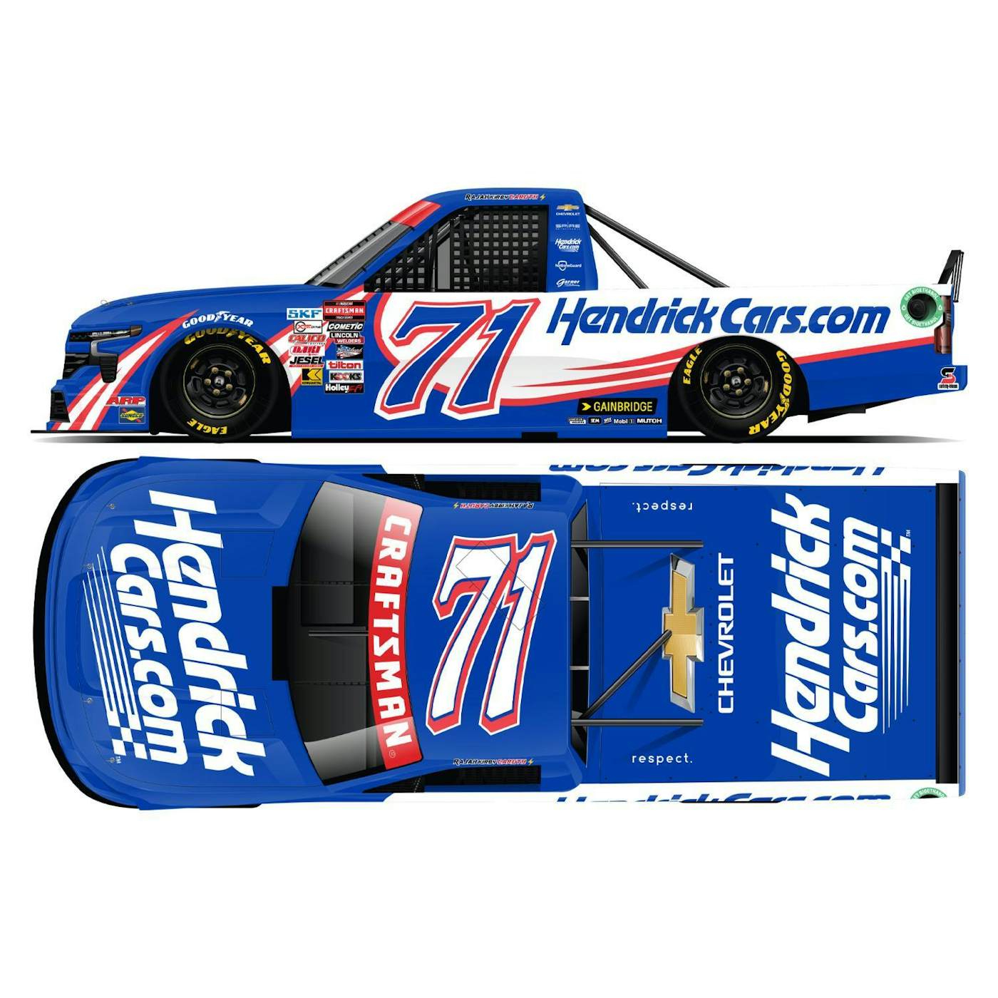 Hendrick Motorsports Rajah Caruth #71 2024 HendrickCars.com 1:24 Hard Top Die-Cast