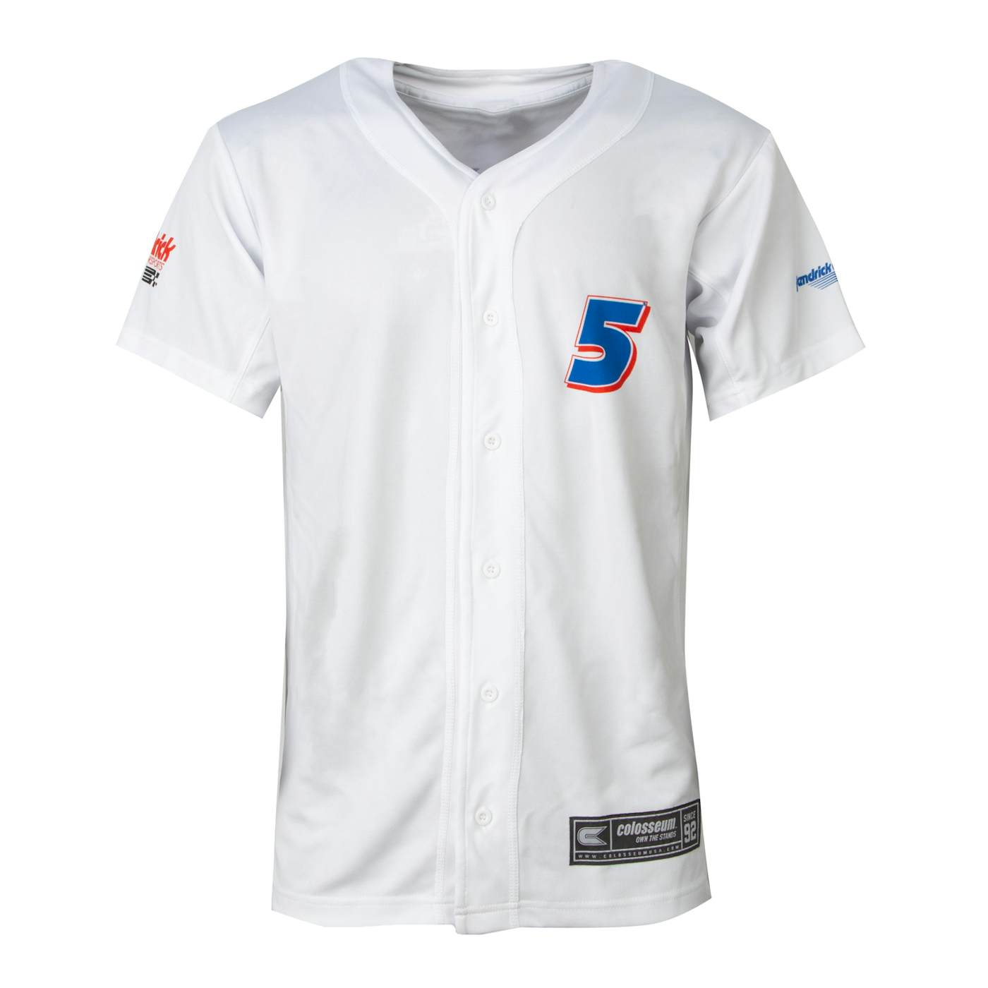 Chase Elliott #9 Hendrick Motorsports Baseball Jersey - White - Small