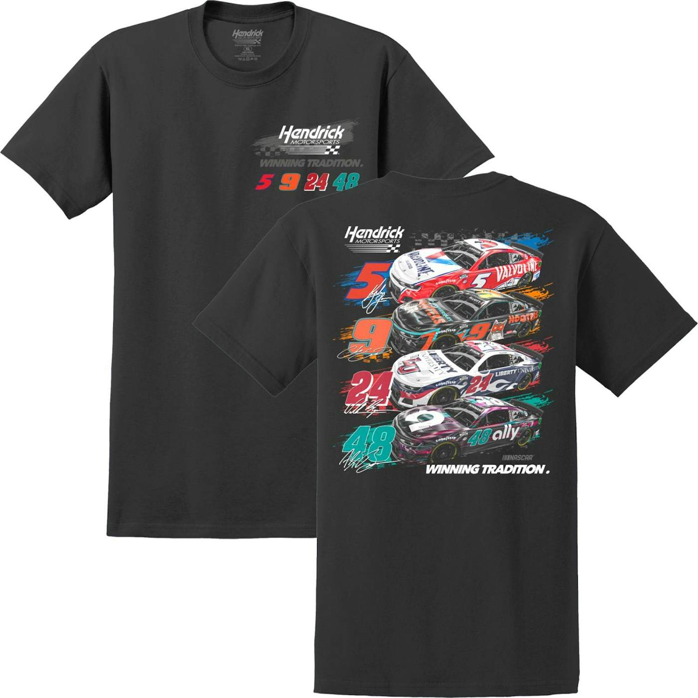Hendrick Motorsports 2023 Black 4-Car Team T-shirt